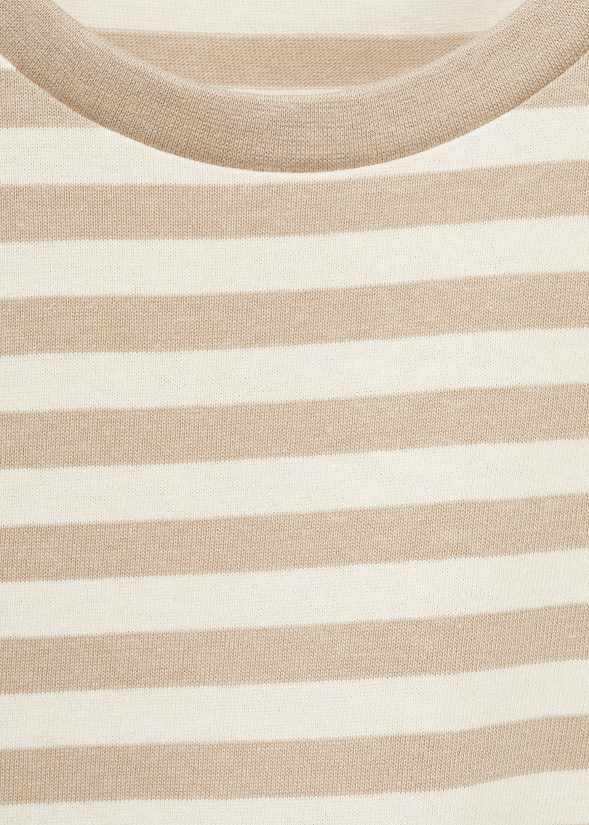 Striped cotton T-shirt - Details of the article 8, Beige. Ref: 77074031-00.
