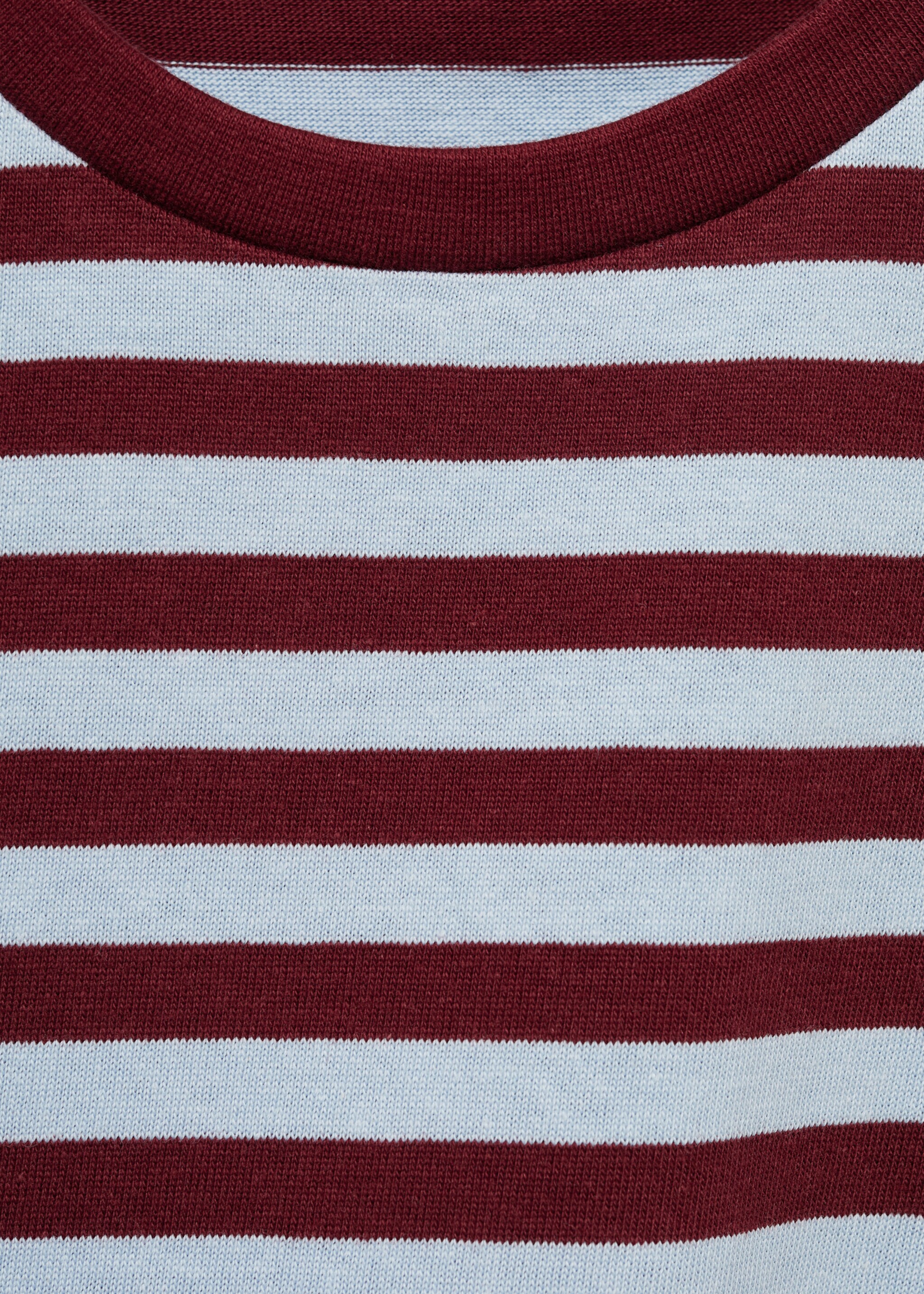 Camiseta algodón rayas - Detalle del artículo 8, Burdeos. Ref: 77074031-00.