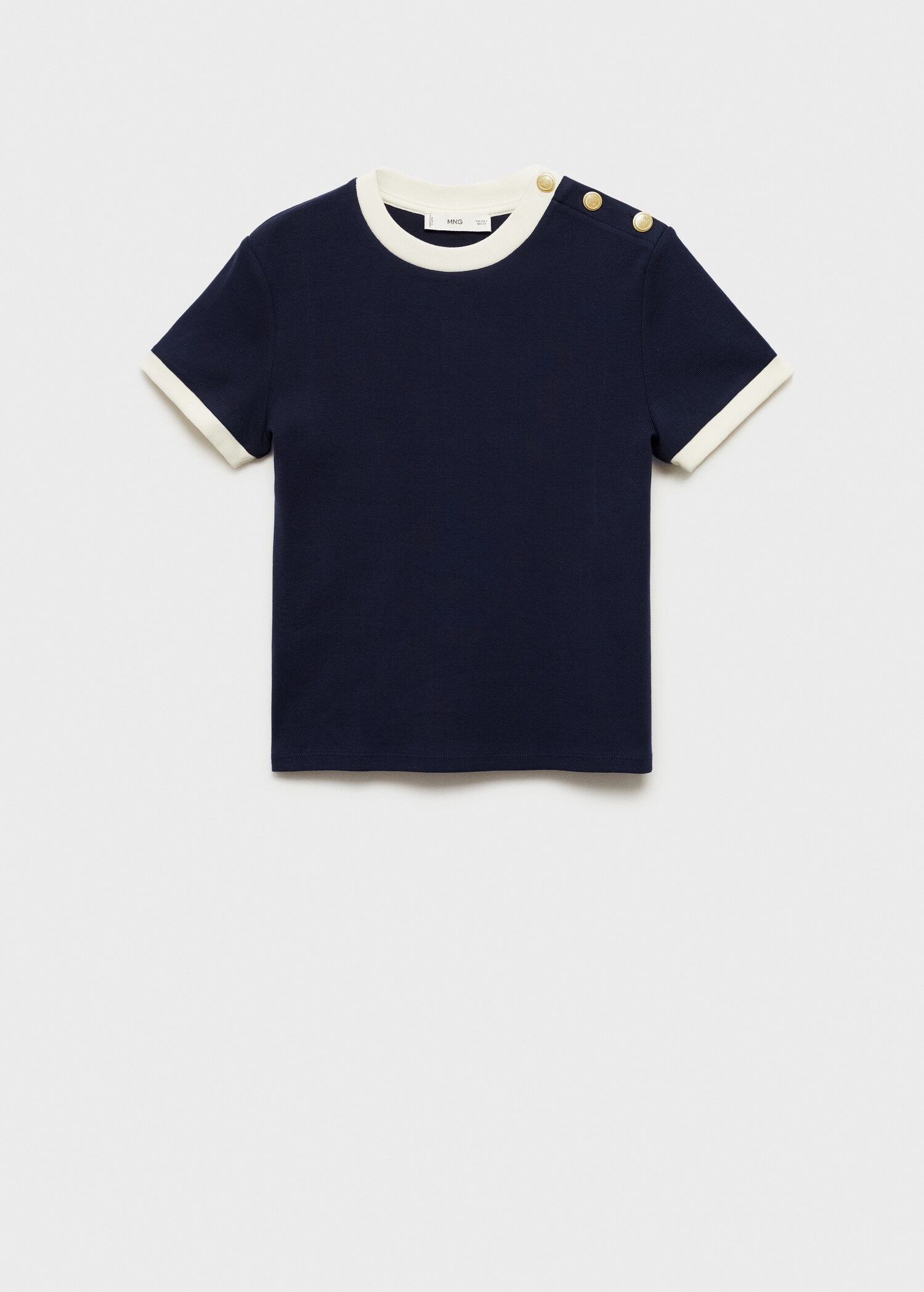 T-shirt contrasto bottoni - Articolo senza modello