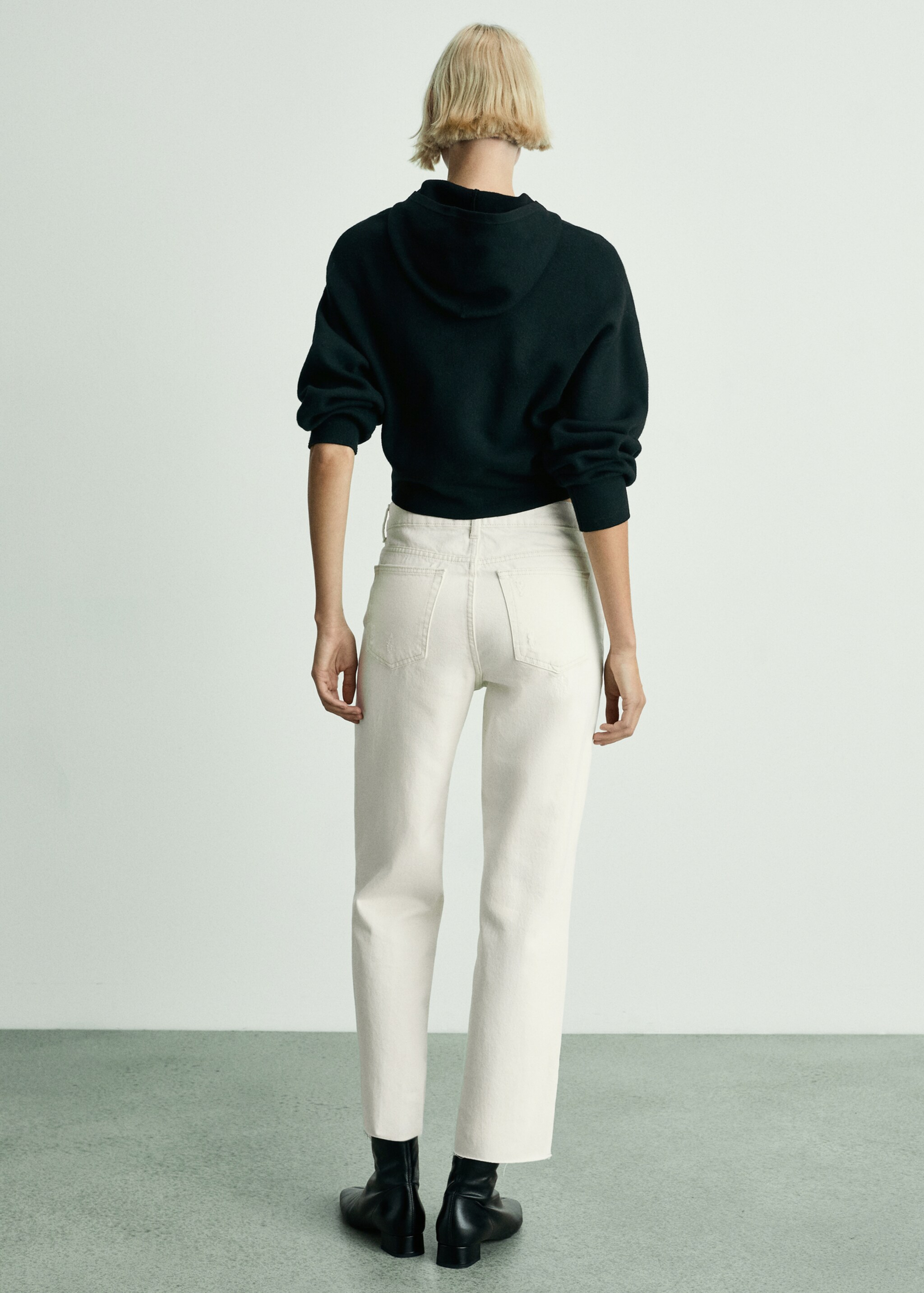 Gerade Jeans Blanca in Cropped-Länge - Rückseite des Artikels, Ecru. Ref: 77074035-00.
