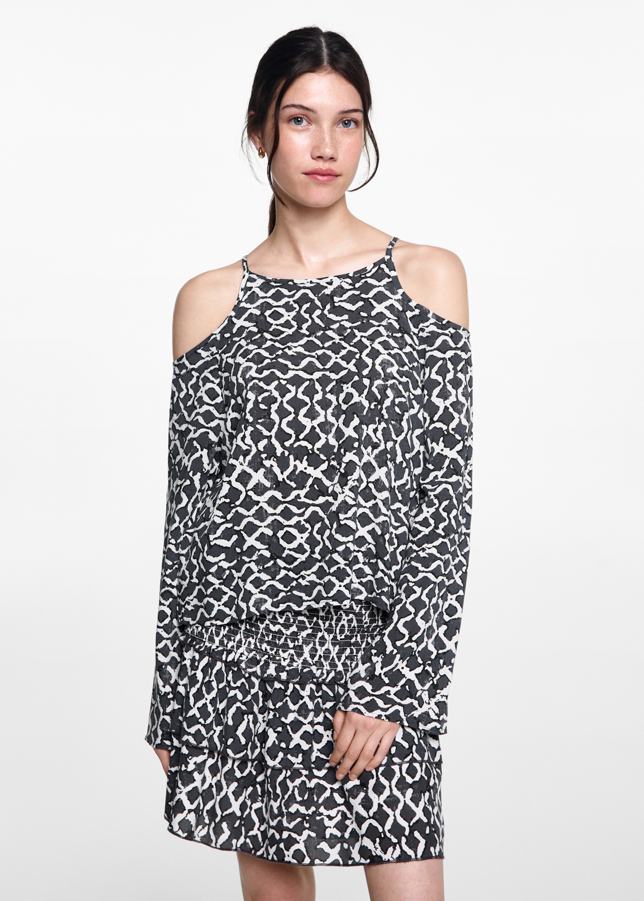Blusa stampata dettaglio spacco - Piano medio