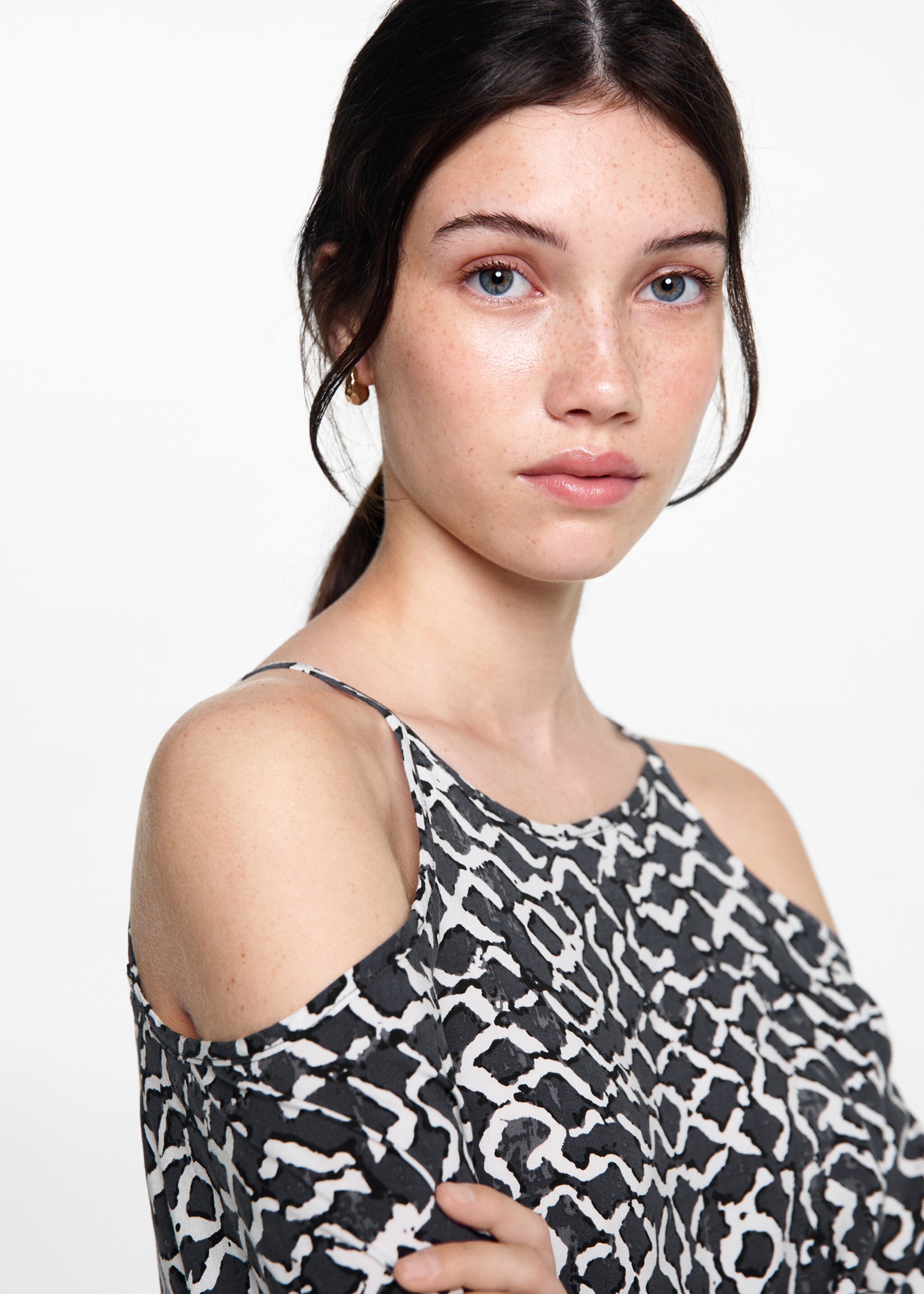 Blusa stampata dettaglio spacco - Dettaglio dell'articolo 1