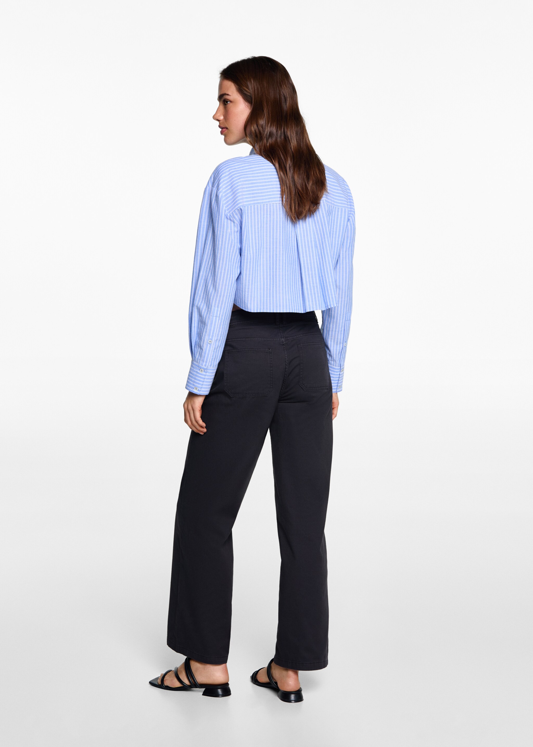 Pockets straight trousers - Reverse of the article, Petrol Blue. Ref: 77074049-00.