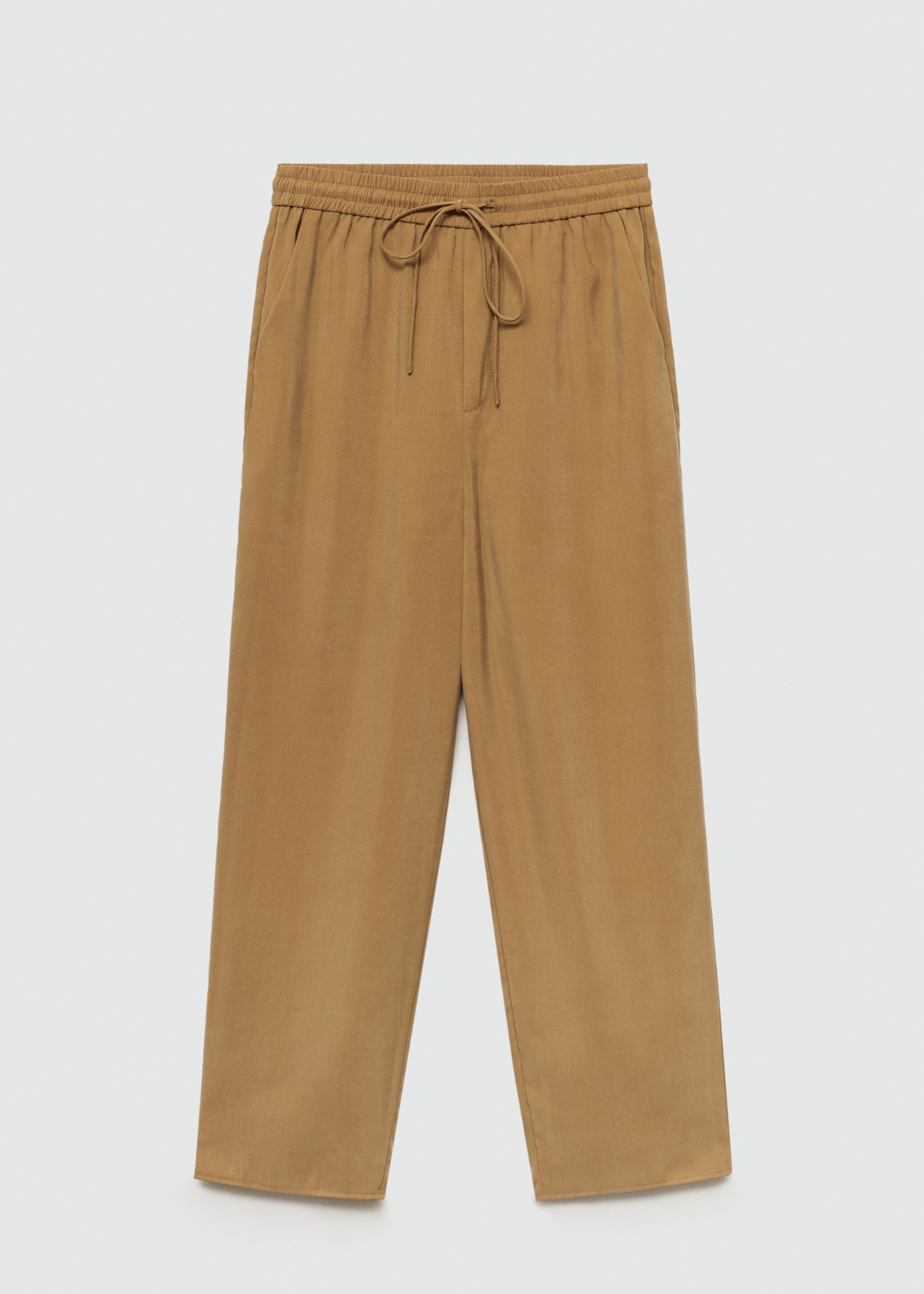 Gerade Hose aus Modal - Artikel ohne Model, Mittelbraun. Ref: 77074053-00.