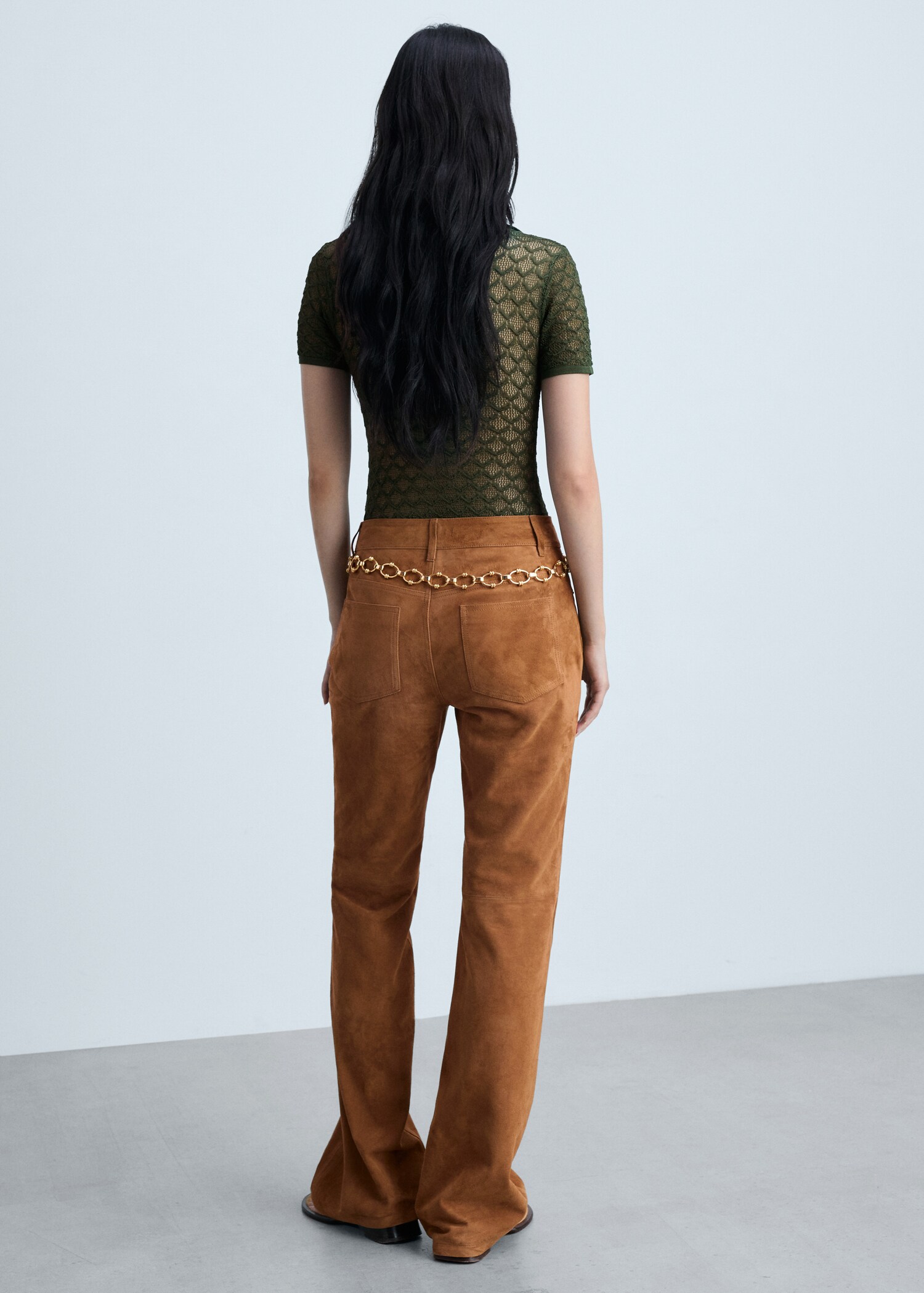 Pantalons rectes pell - Revers de l'article