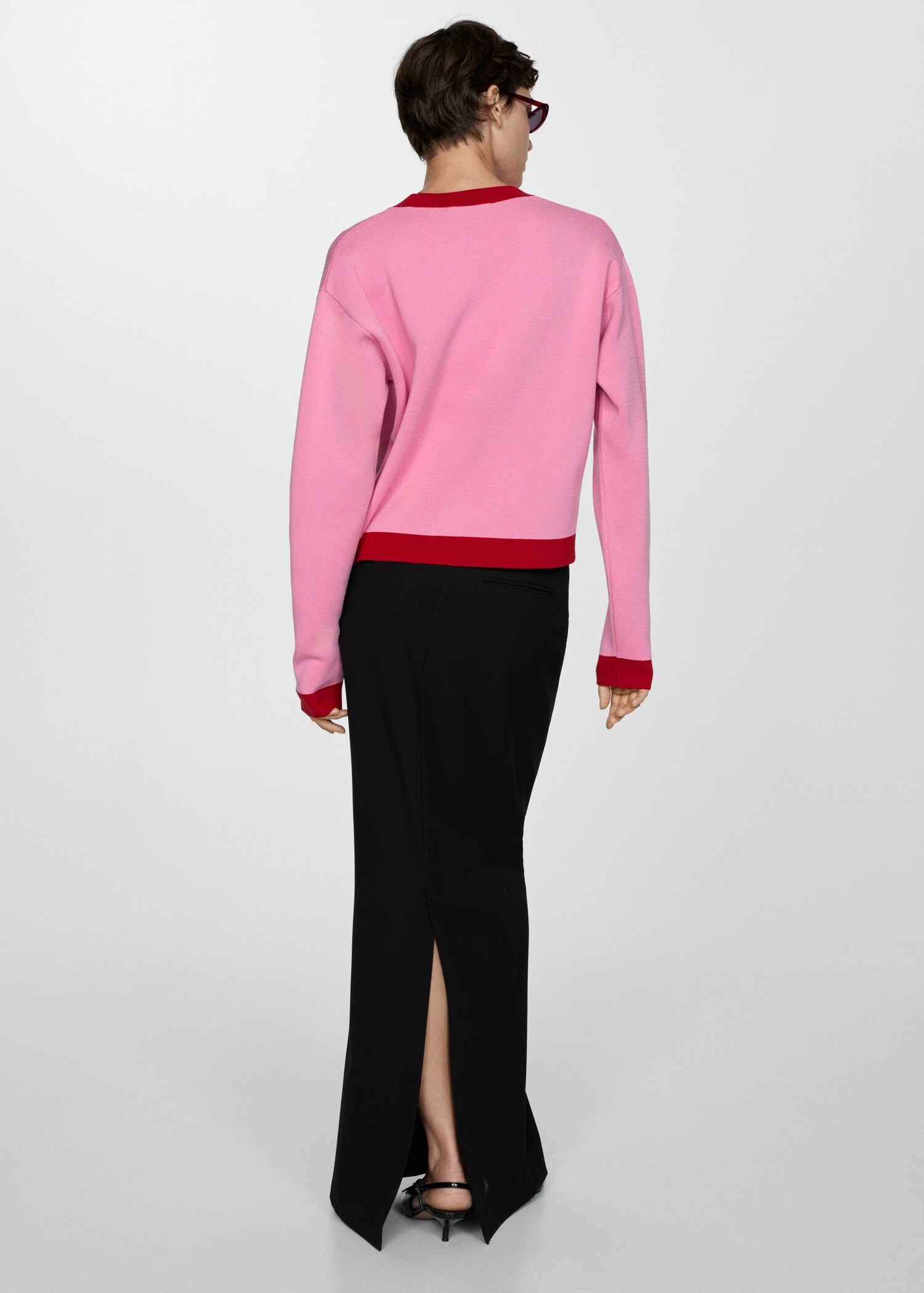 Contrast trim sweater - Reverse of the article