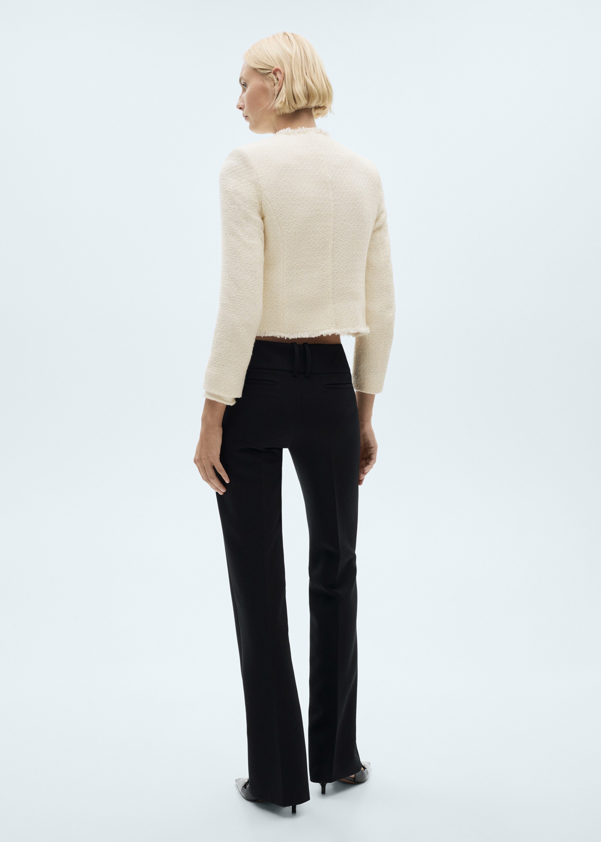 Pocket tweed jacket - Reverse of the article, Ecru. Ref: 77074067-00.