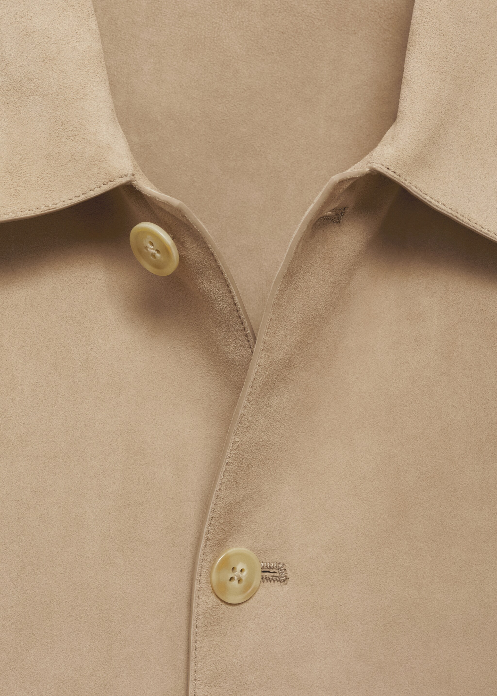 Jacke aus 100 % Wildleder mit Taschen - Detail des Artikels 8, Hellgrau/Pastellgrau. Ref: 77074433-00.