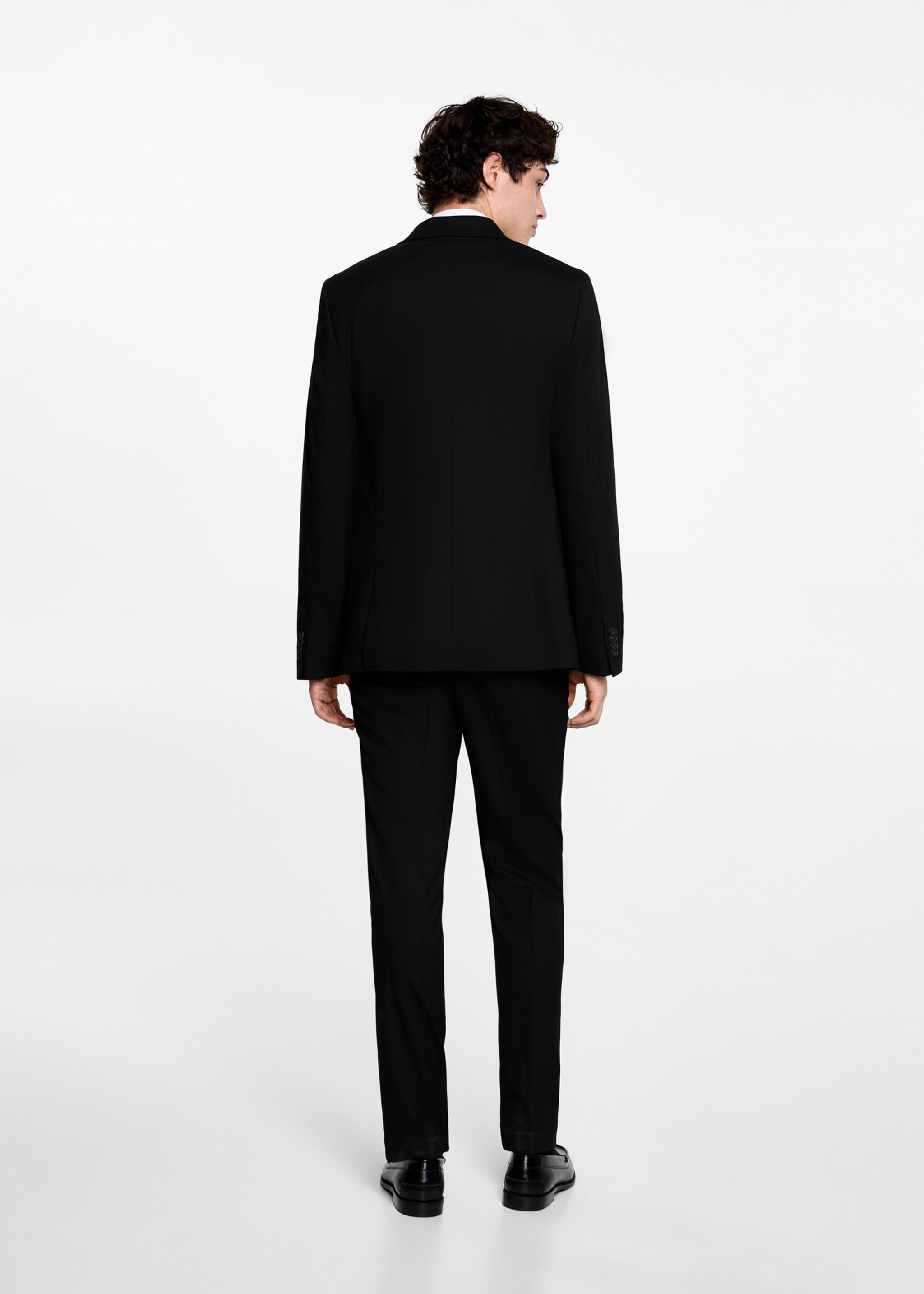 Slim-fit suit jacket - Reverse of the article, Black. Ref: 77074436-00.