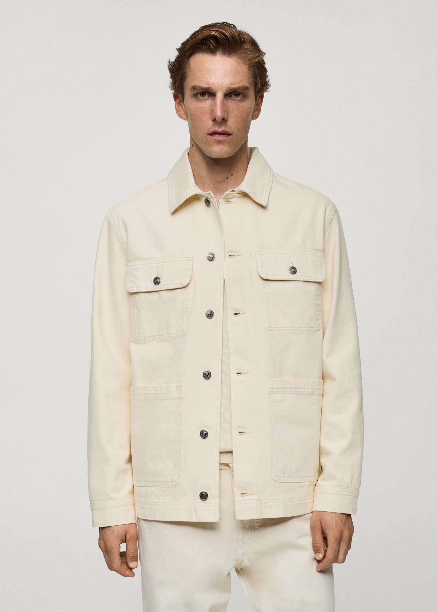 Surchemise en jean poches - Plan moyen