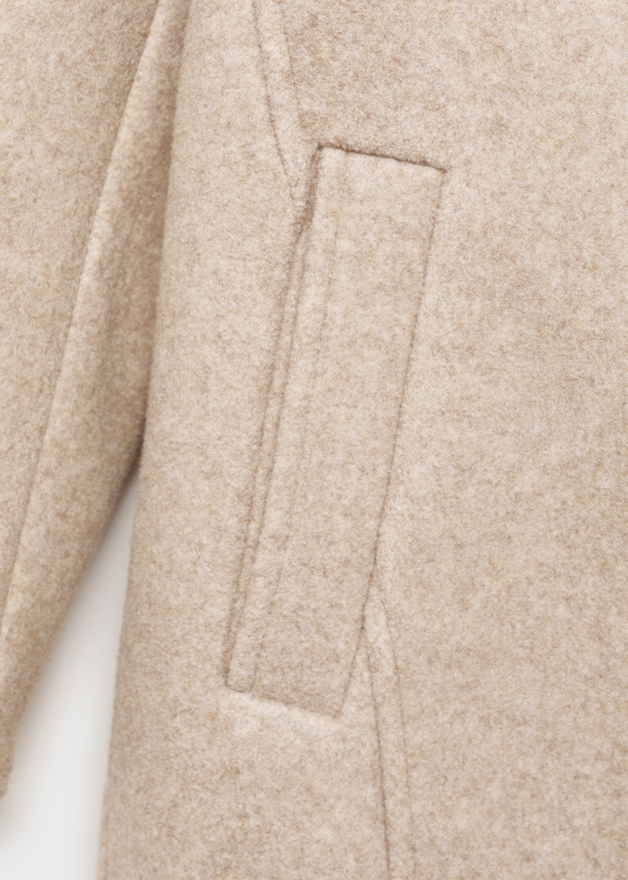 Hooded button coat - Details of the article 0, Beige. Ref: 77074441-00.