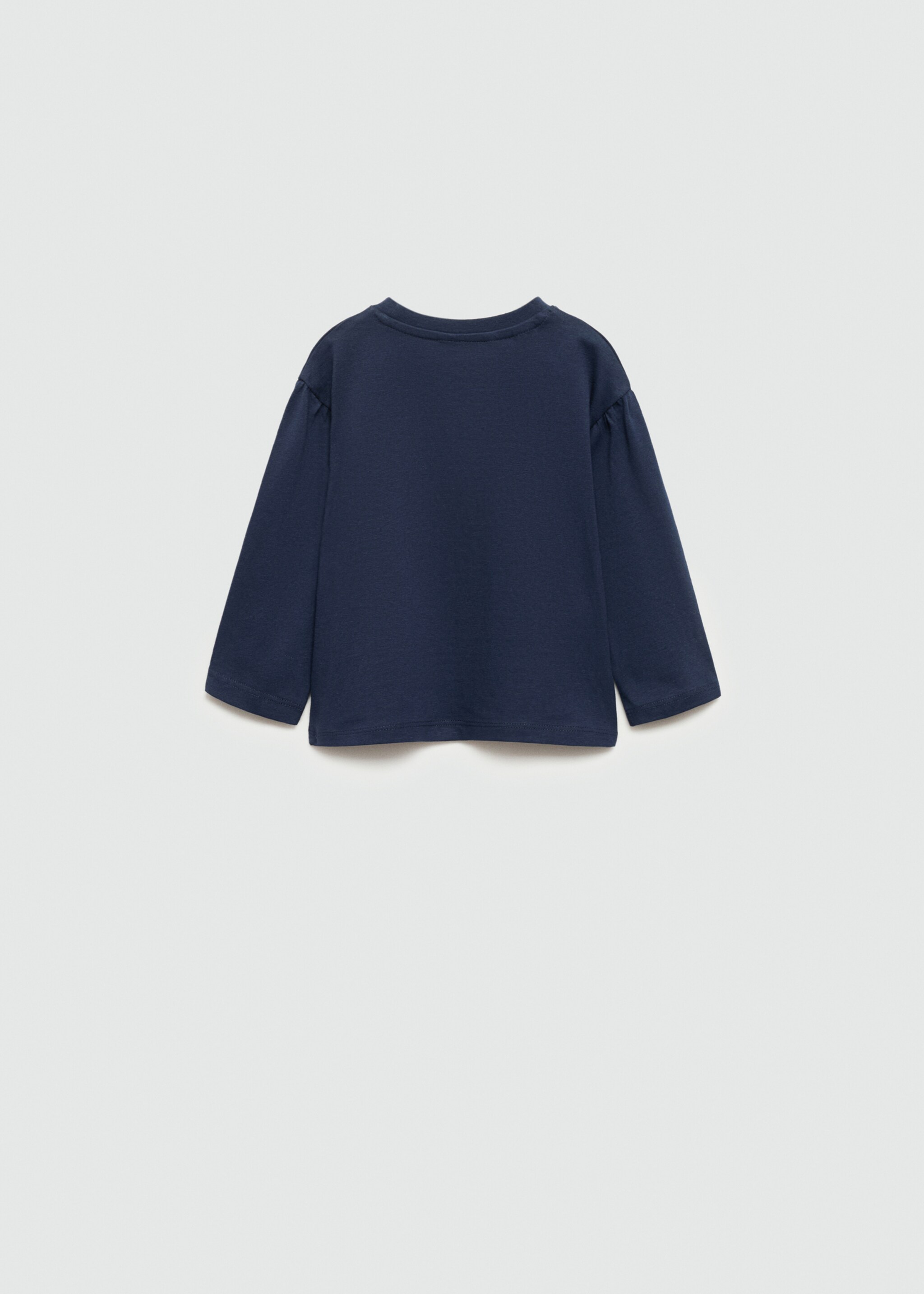 Mönstrad t-shirt broderade detaljer - Artikelns baksida, Navy blå. Ref: 77074444-00.