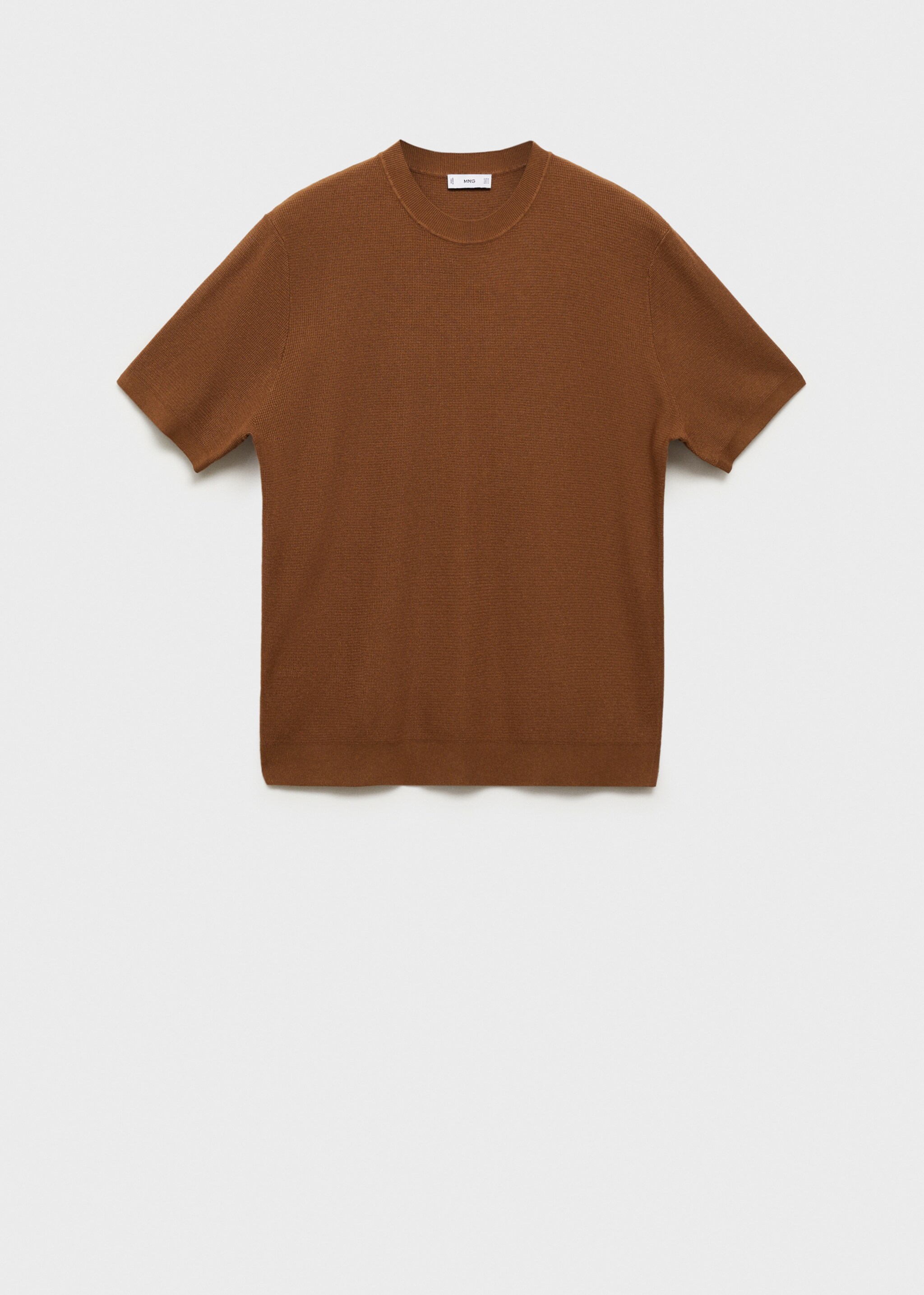 Strukturiertes Strick-T-Shirt - Artikel ohne Model, Kaffeebraun. Ref: 77074445-00.