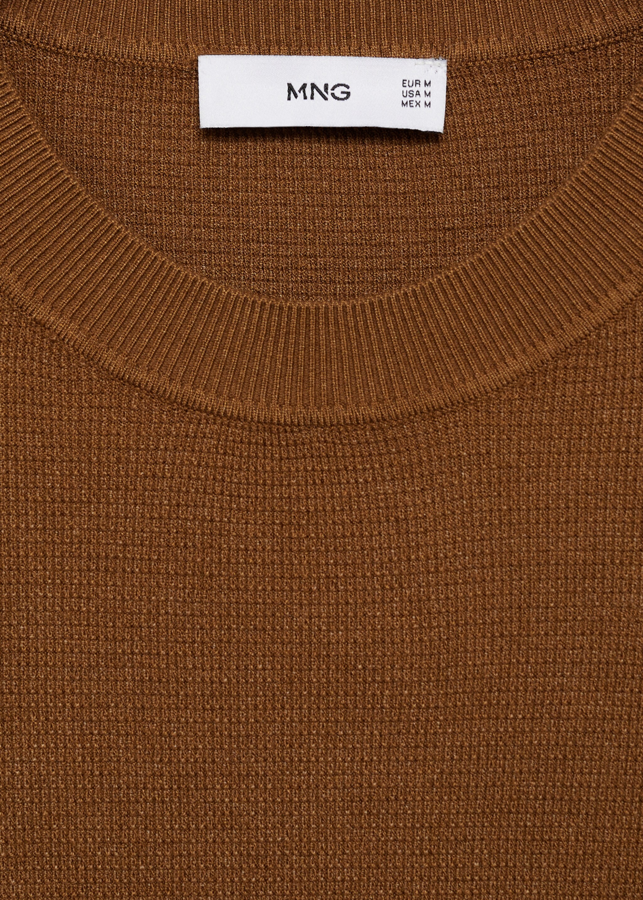 Strukturiertes Strick-T-Shirt - Detail des Artikels 8, Kaffeebraun. Ref: 77074445-00.