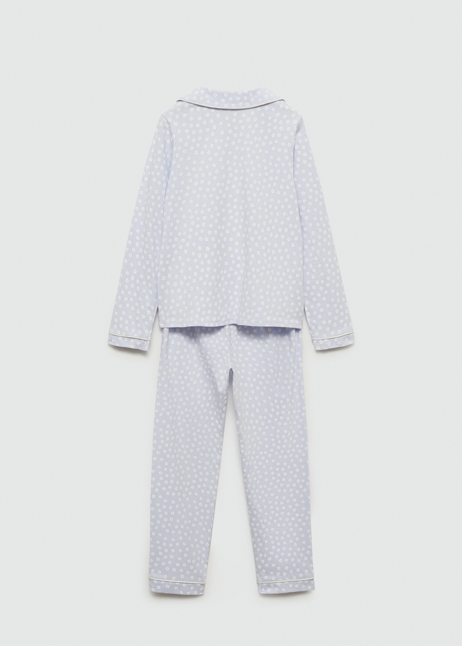 Baumwoll-Pyjama mit Blumenmuster - Rückseite des Artikels