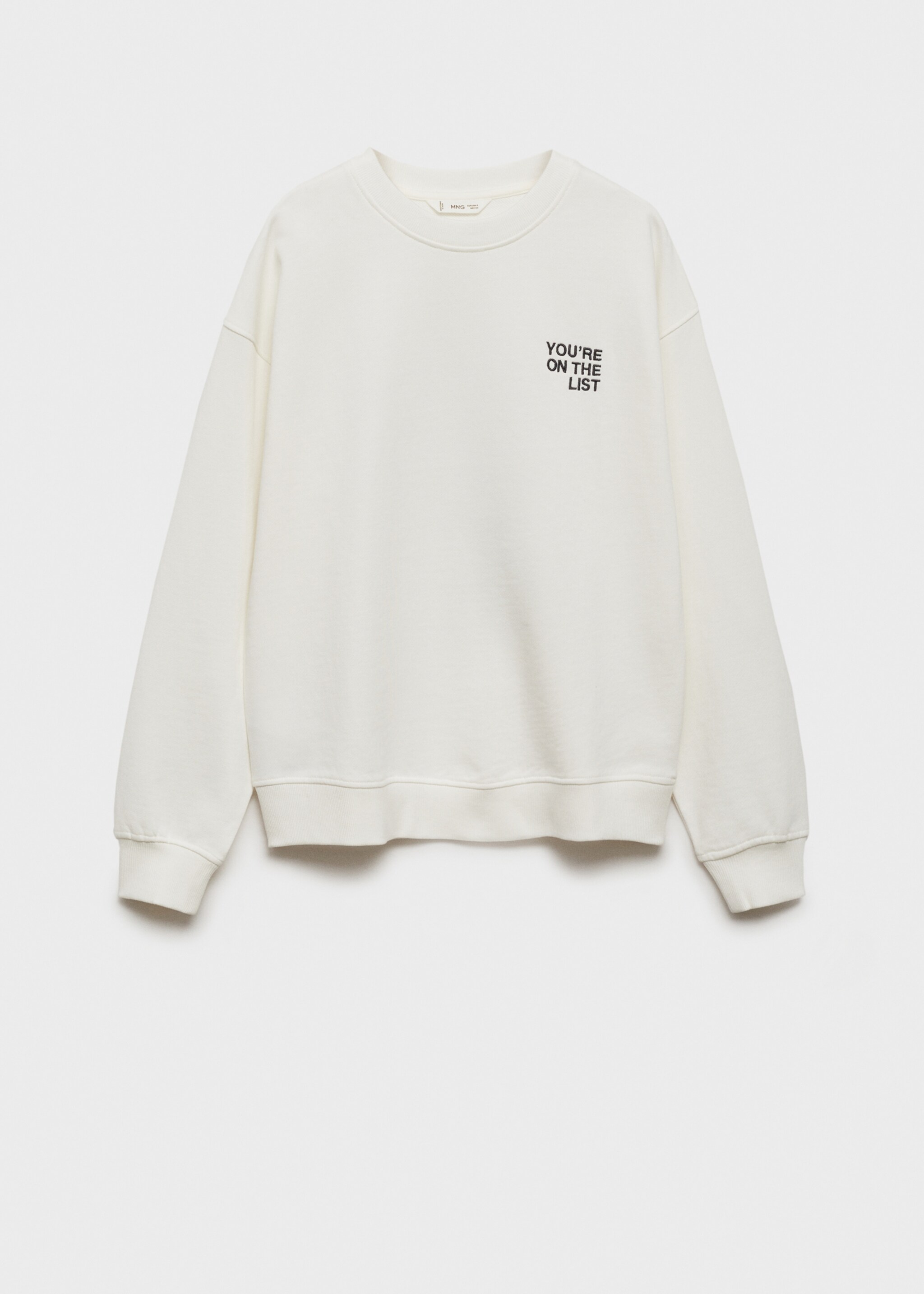 Printed message sweatshirt - Article without model, Off White. Ref: 77074448-00.