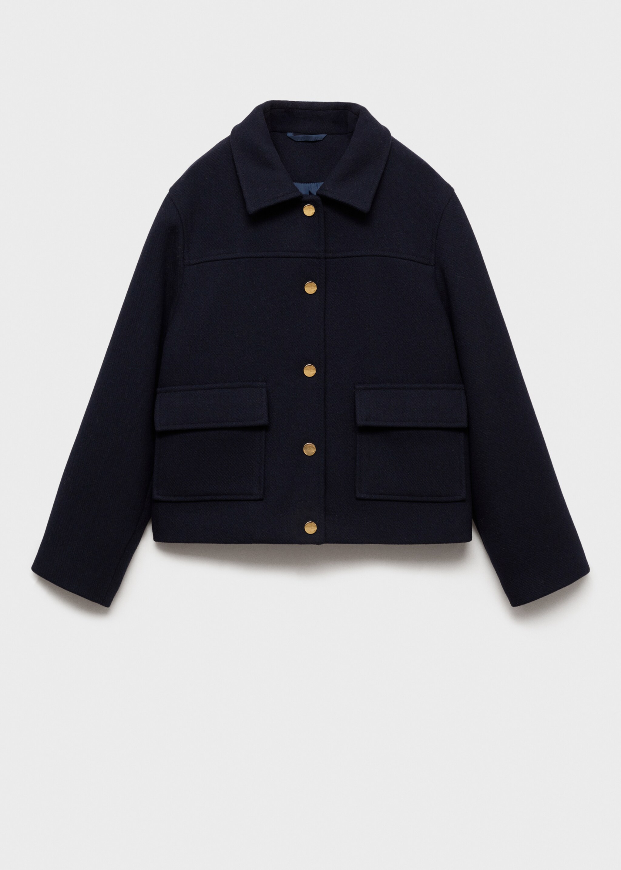 Manteau droit poches - Article sans modèle, Bleu marine foncé. Ref: 77074449-00.