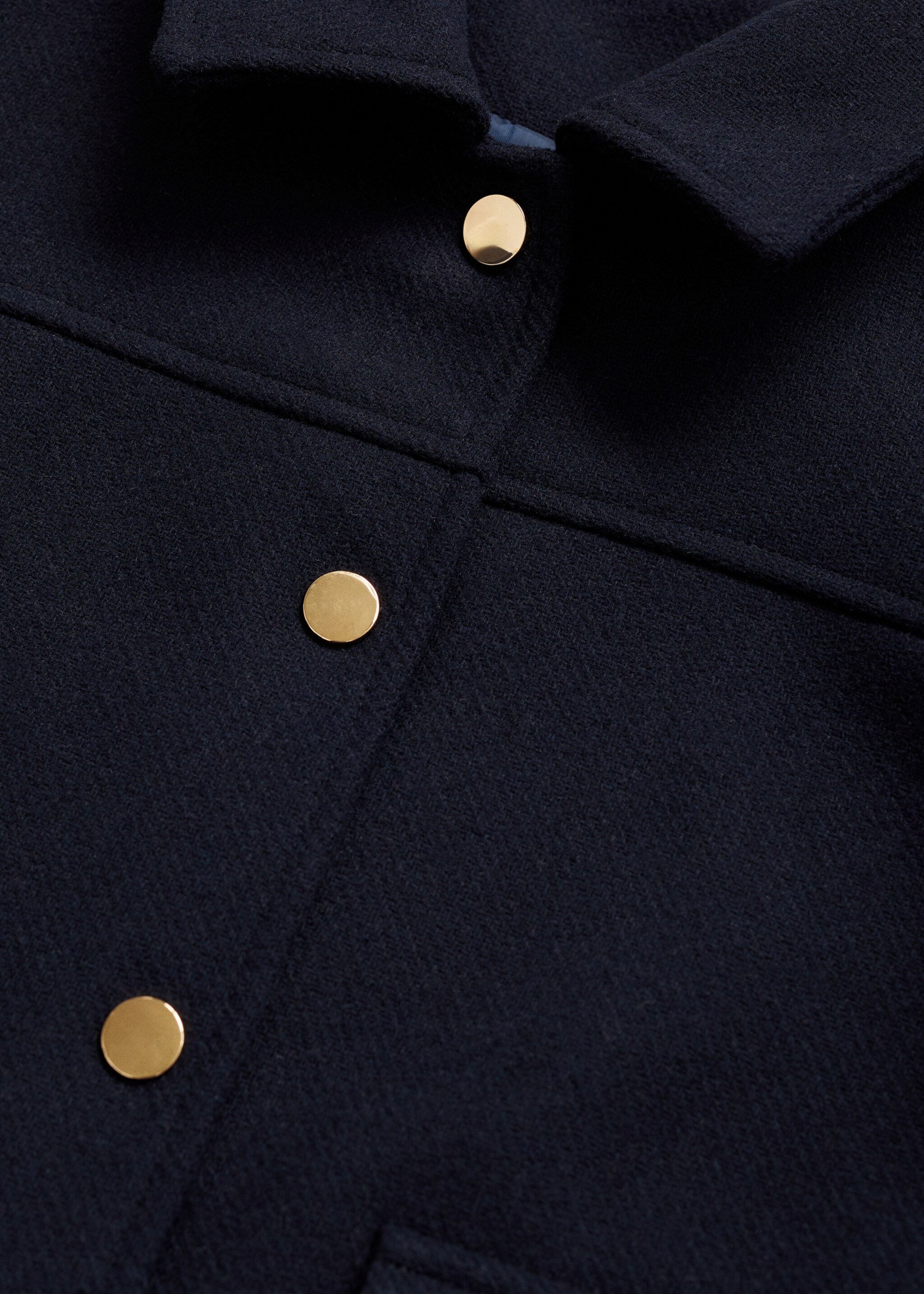 Manteau droit poches - Détail de l'article 8, Bleu marine foncé. Ref: 77074449-00.