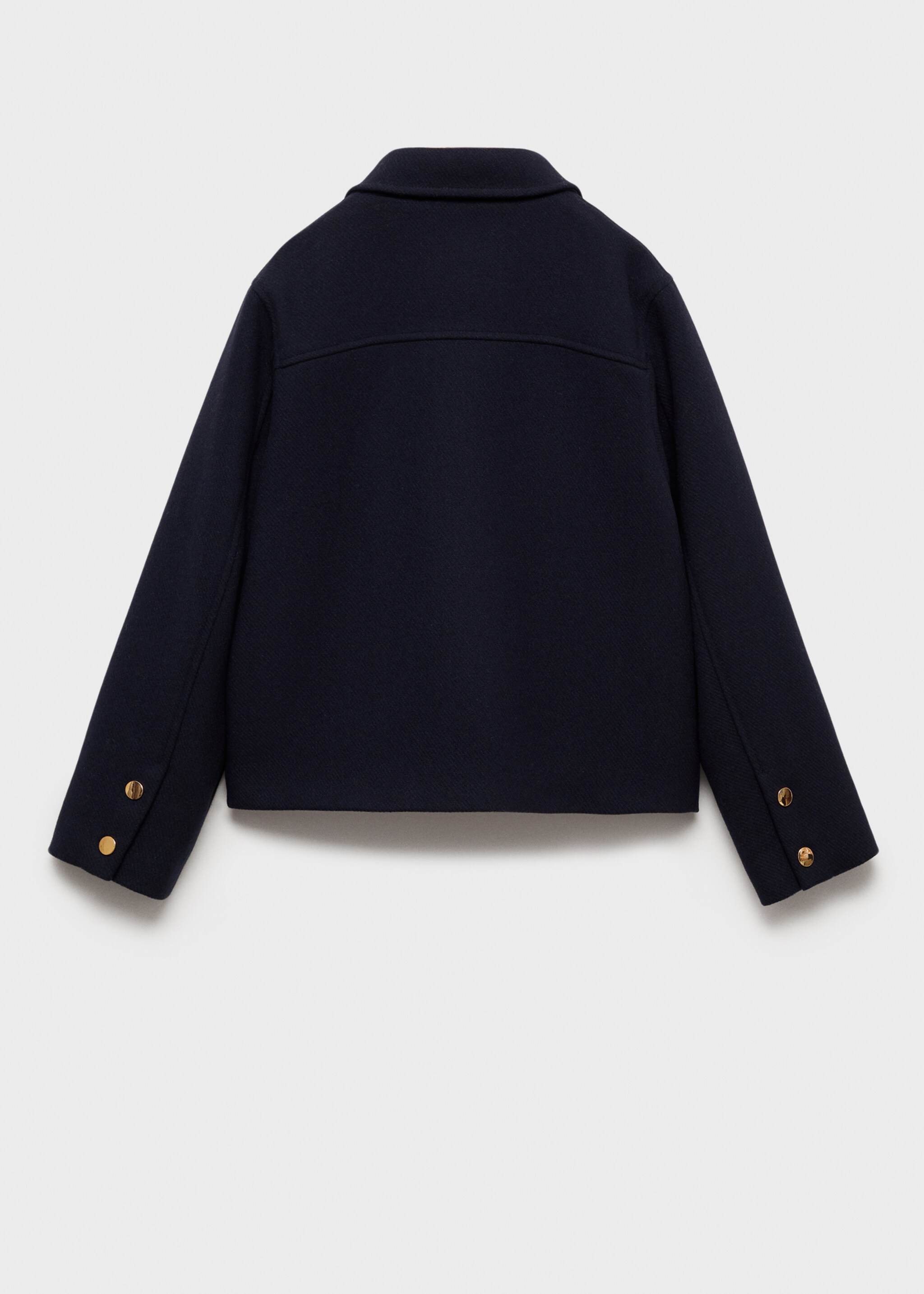 Manteau droit poches - Verso de l’article, Bleu marine foncé. Ref: 77074449-00.