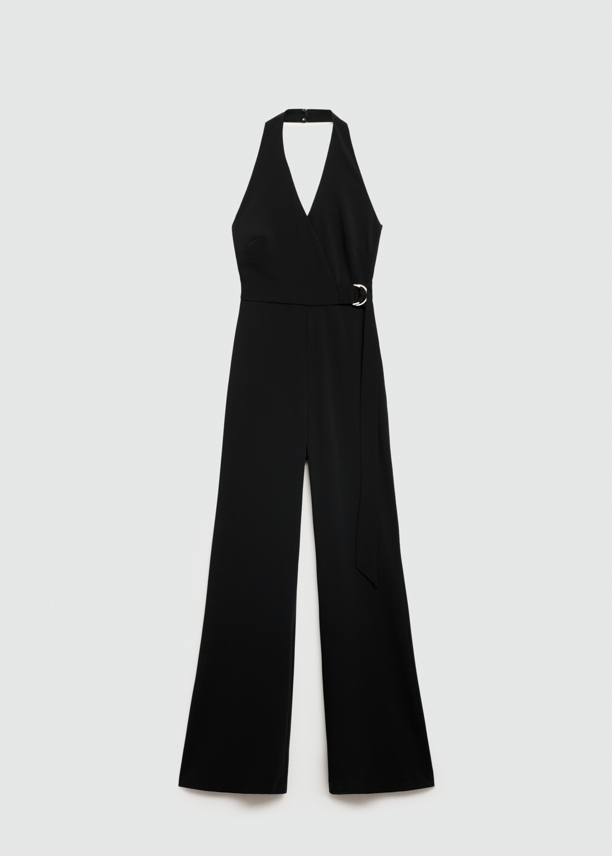 Halter-neck jumpsuit with belt - Article without model, Black. Ref: 77074455-00.