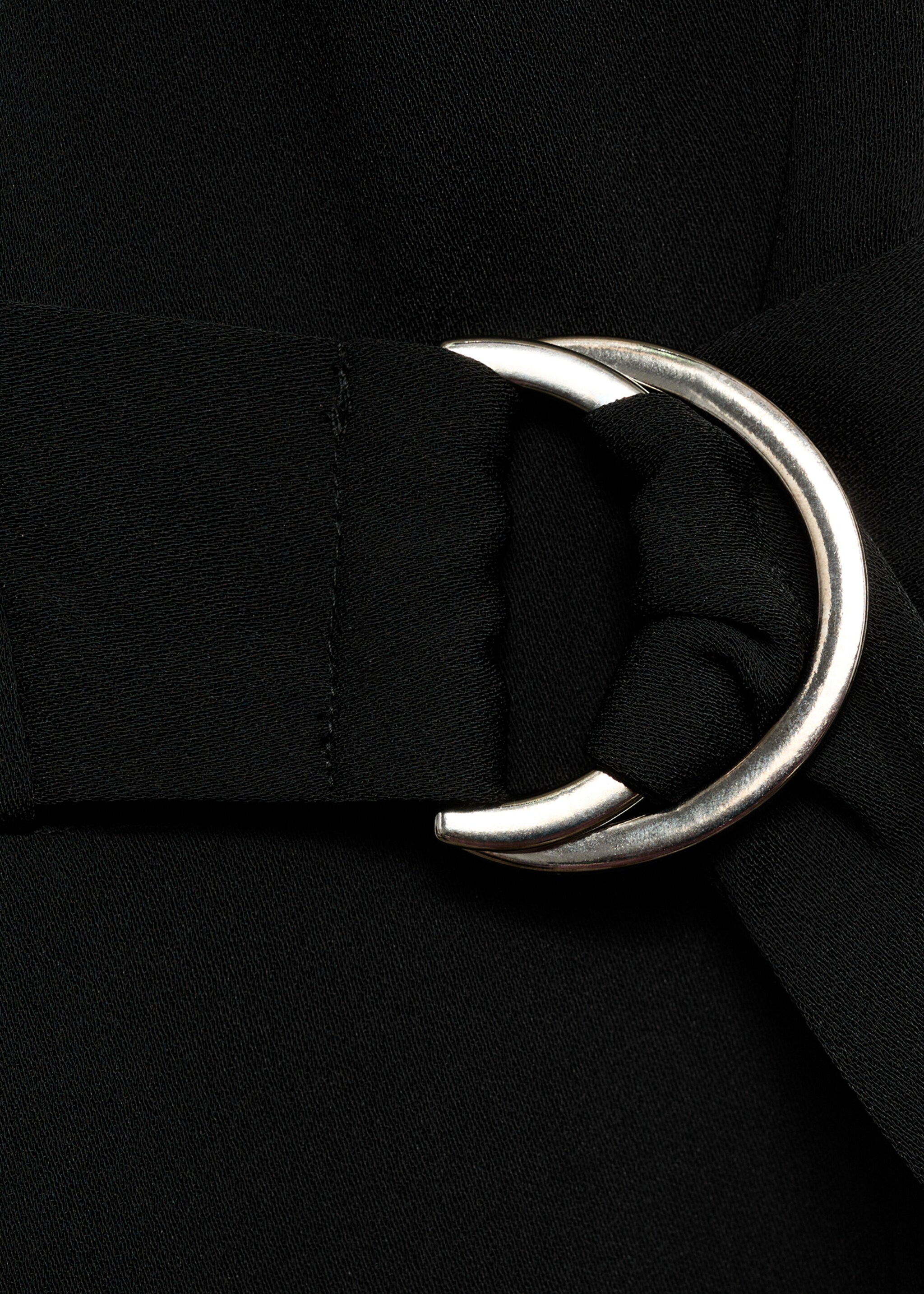 Halter-neck jumpsuit with belt - Details of the article 8, Black. Ref: 77074455-00.