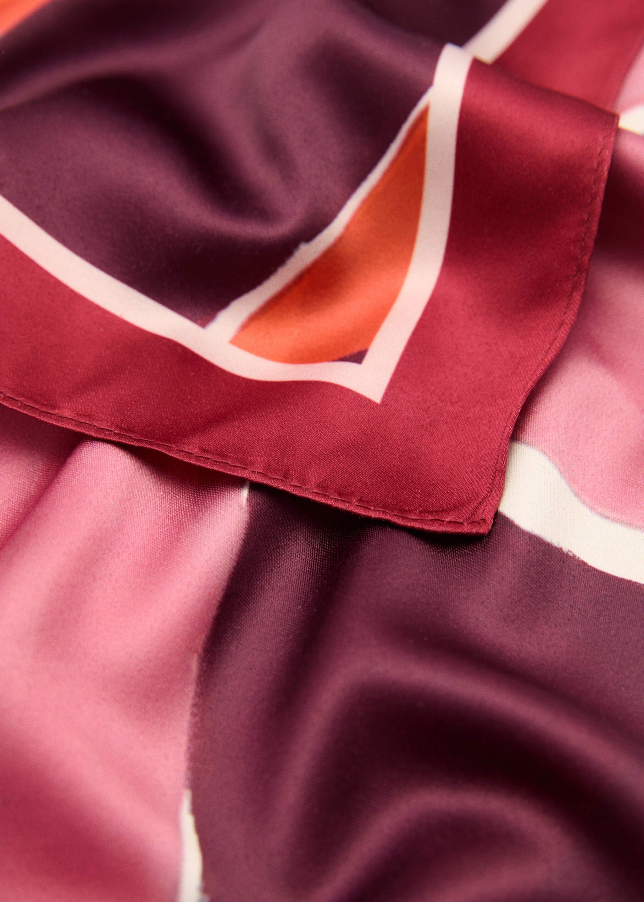 Printed satin scarf - Medium plane, Pink. Ref: 77074758-00.