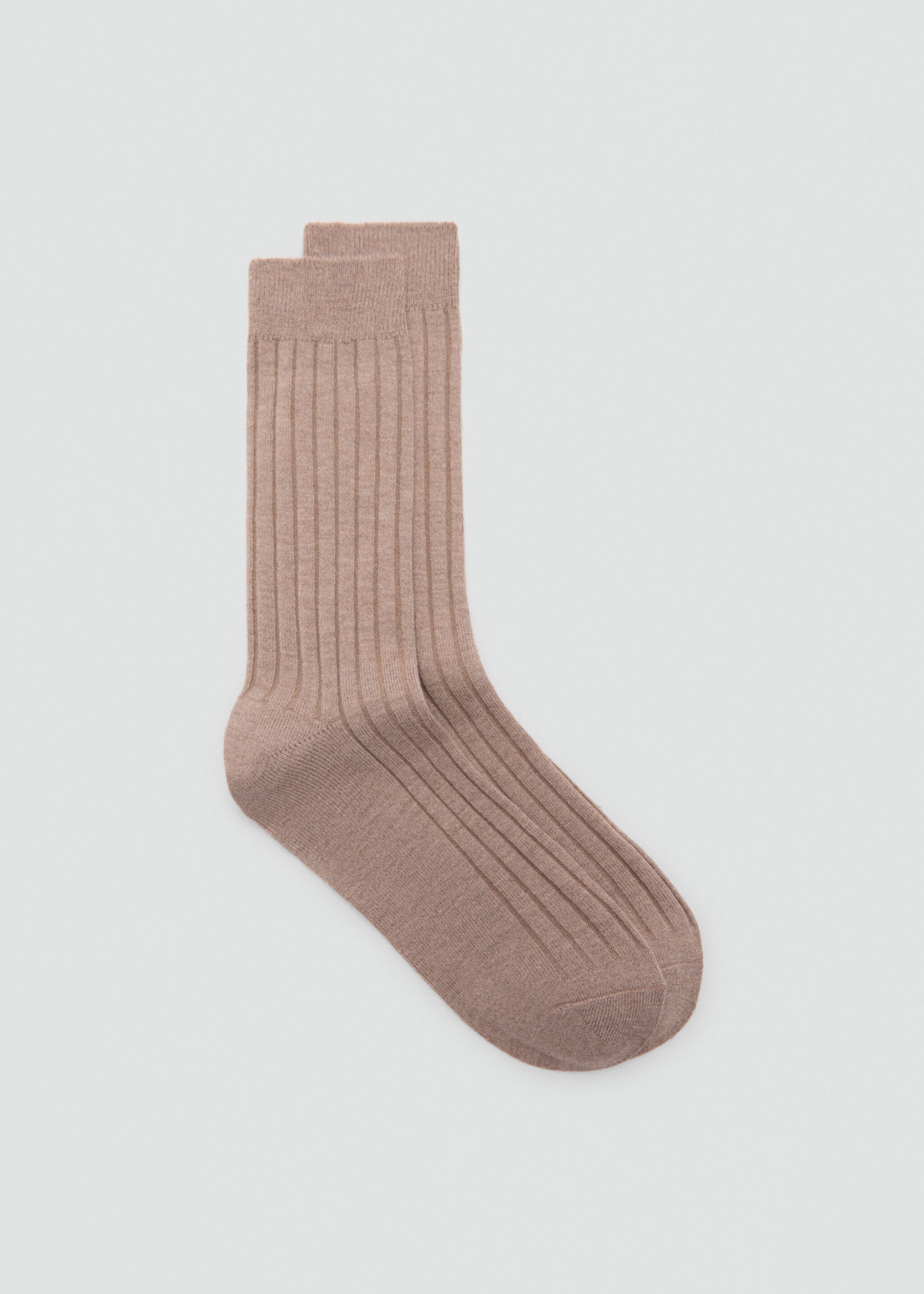 Ribbed socks - Article without model, Medium Brown. Ref: 77074761-00.