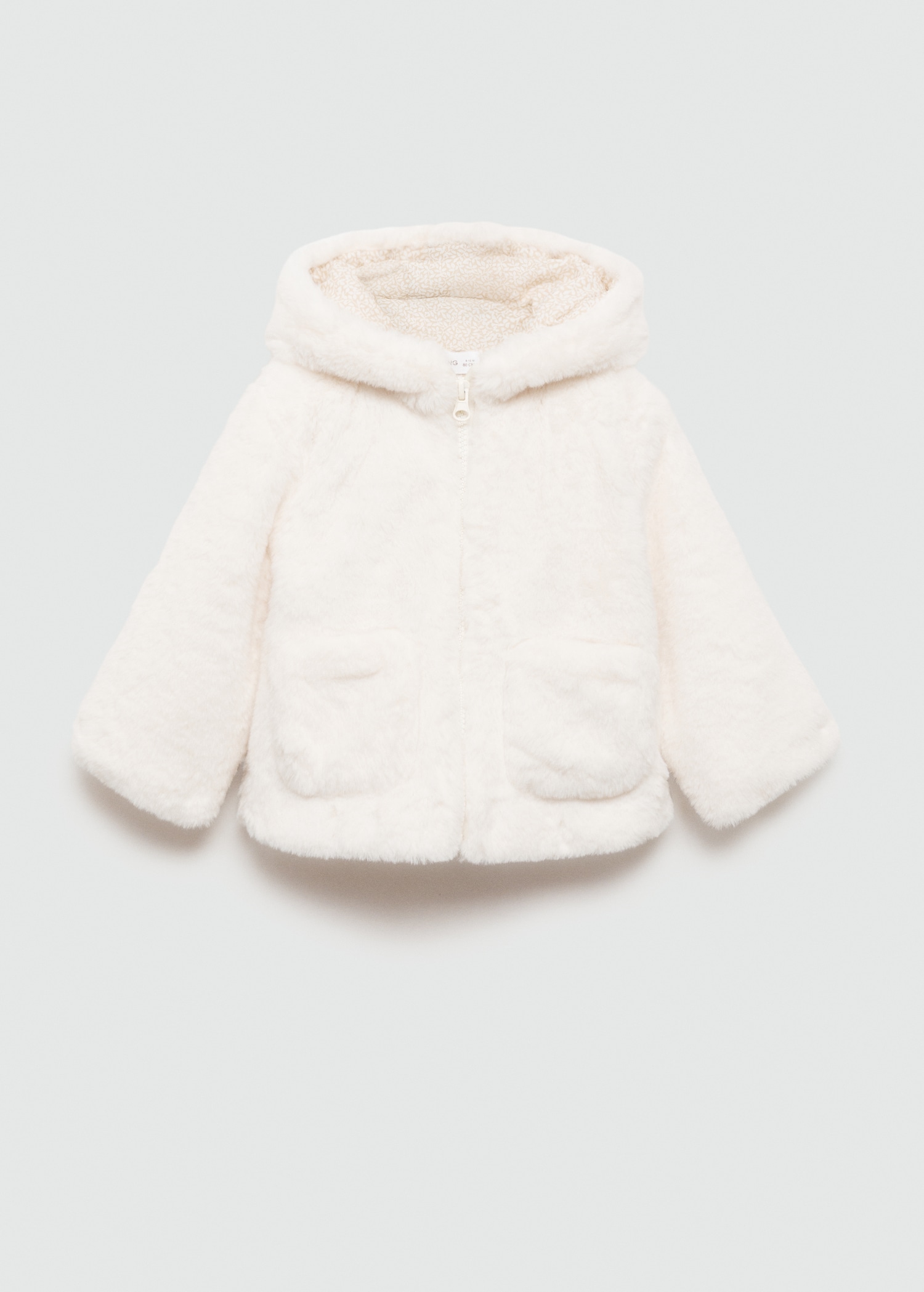 Bebé Niña Abrigo De Pelo Capucha Martin Aranda Abrigo Pelo Gris