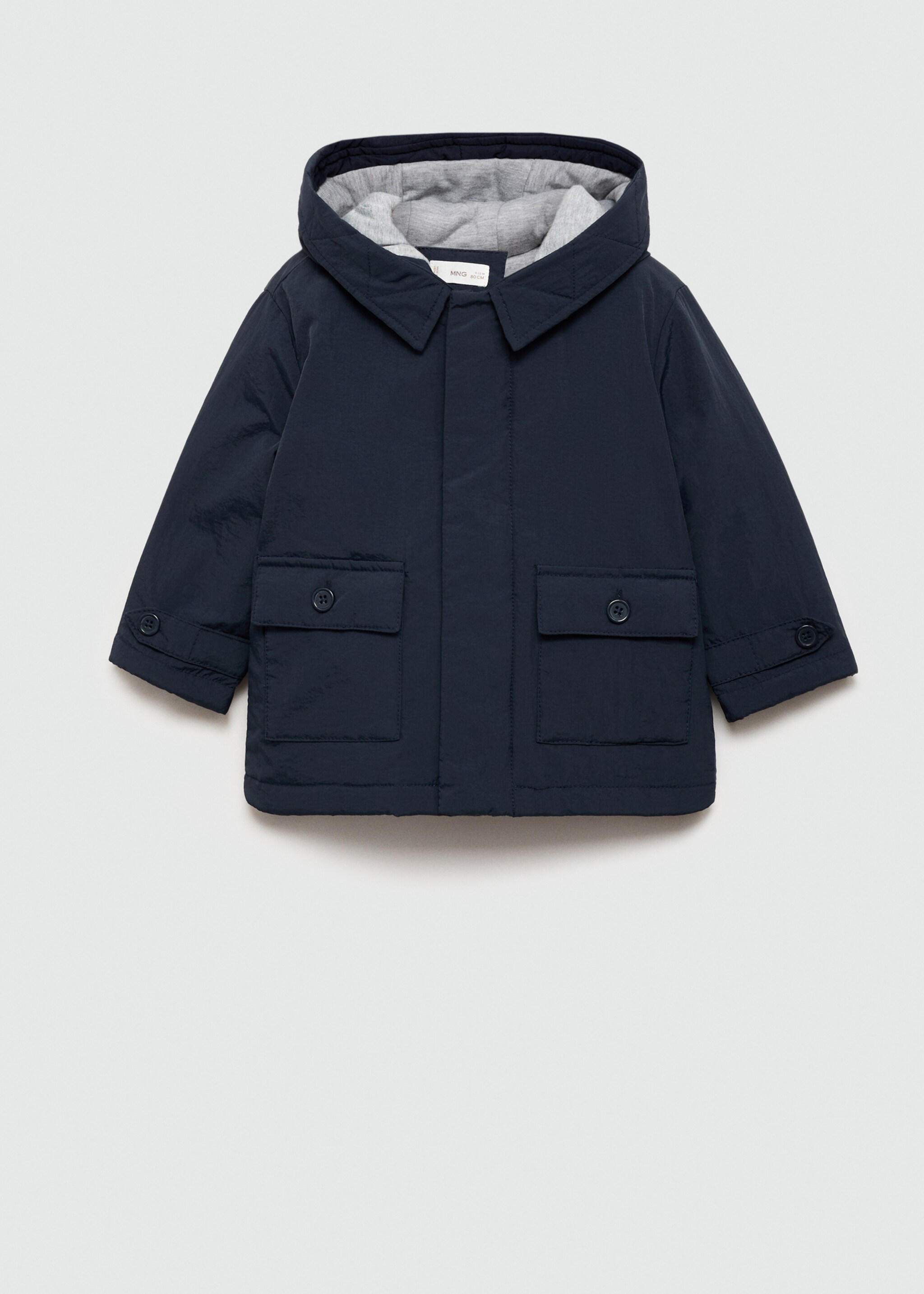 Anorak capucha bolsillos - Artículo sin modelo, Azul marino oscuro. Ref: 77074763-00.
