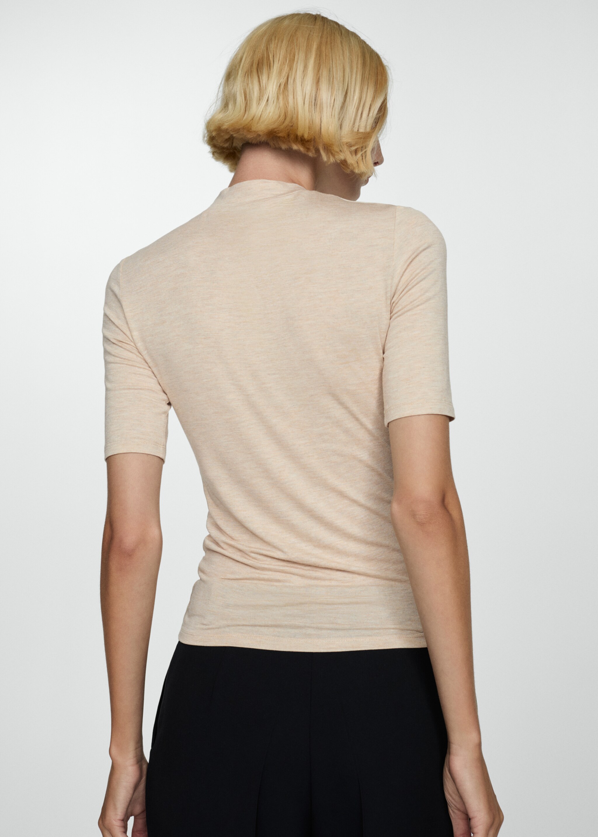 Samarreta màniga curta punt - Revers de l'article, Sorra. Ref: 77074765-00.