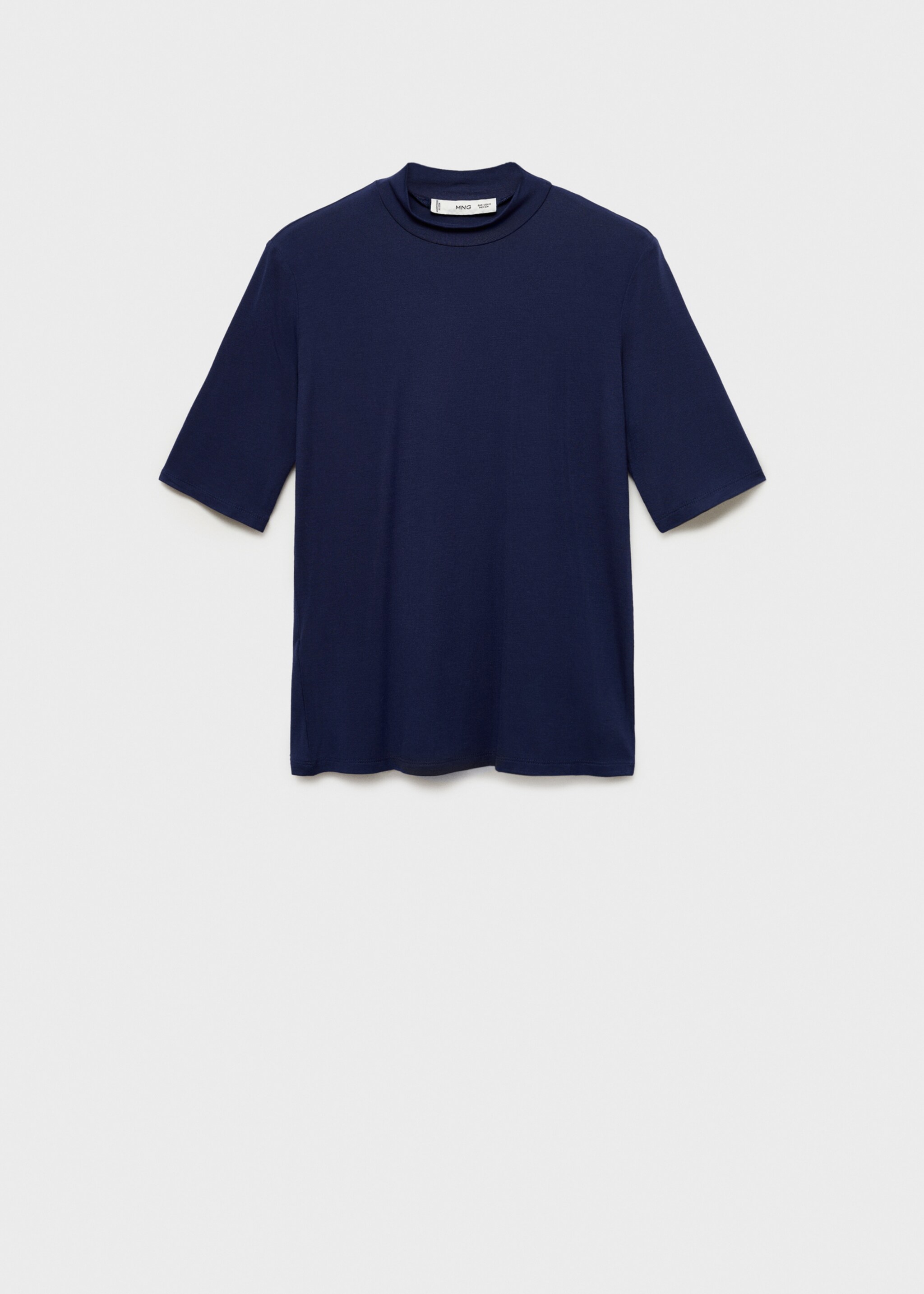 Short sleeve knitted t-shirt - Article without model, Blue. Ref: 77074765-00.