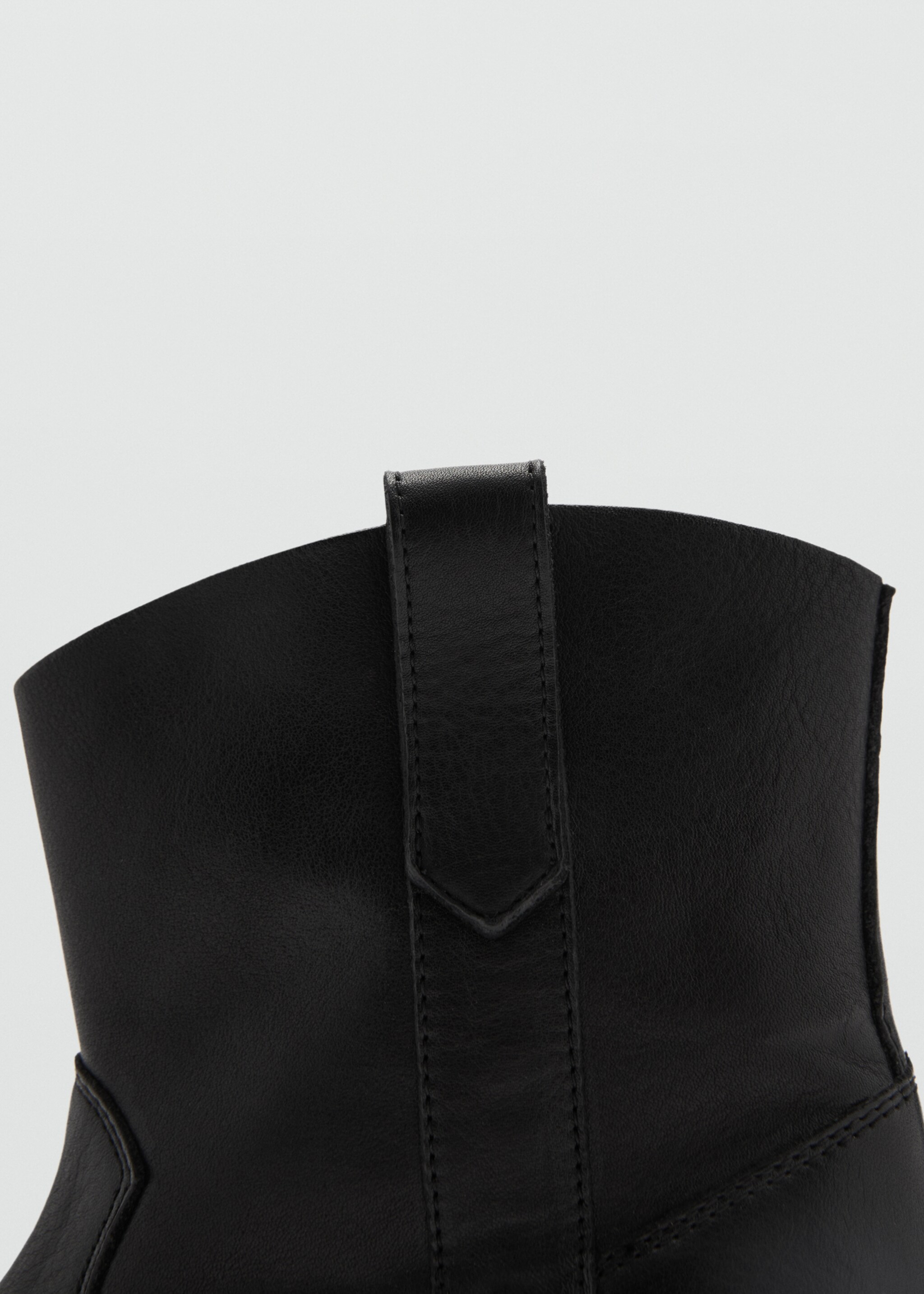 Leather cowboy ankle boots - Details of the article 2, Black. Ref: 77074767-00.