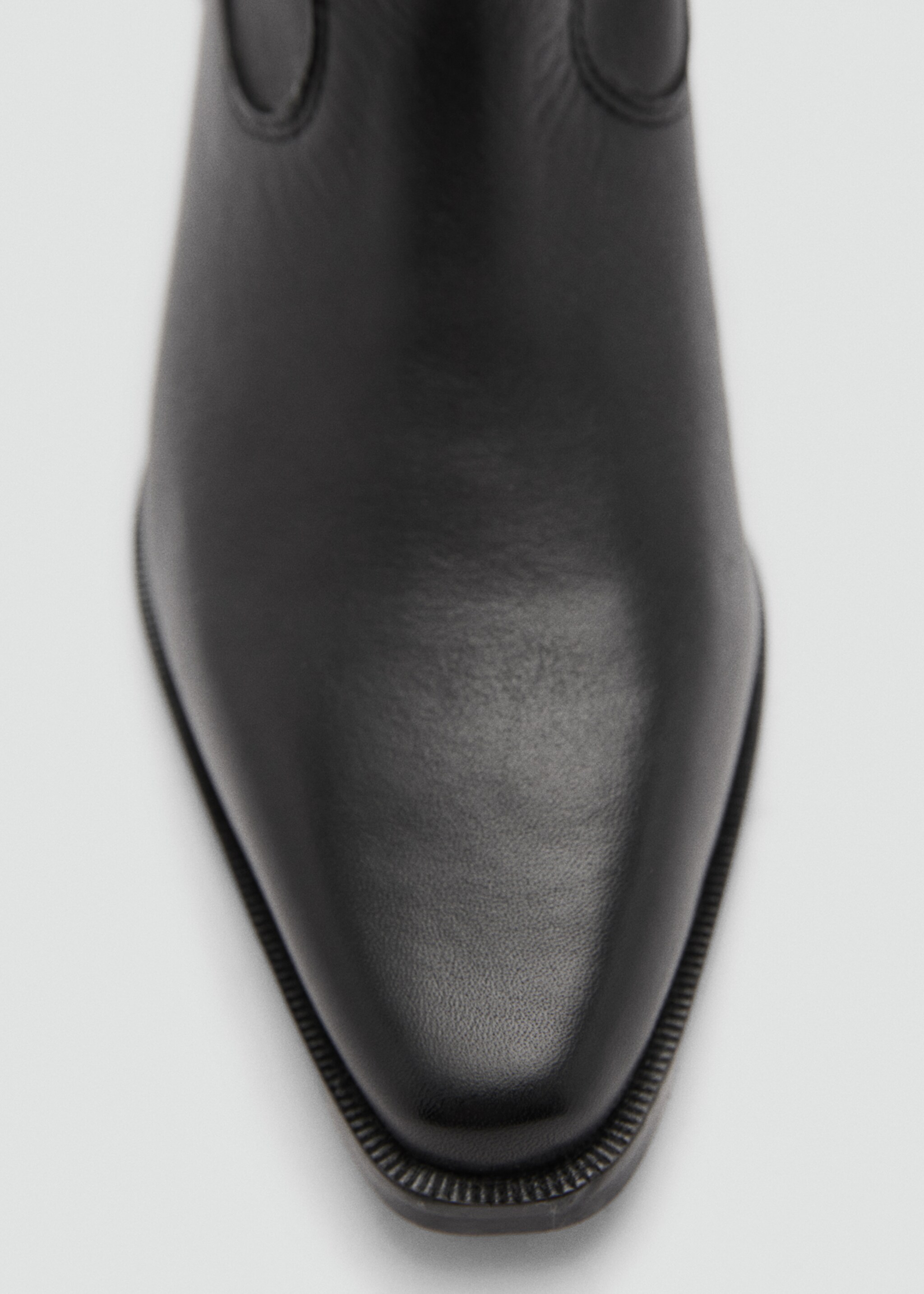 Leather cowboy ankle boots - Details of the article 3, Black. Ref: 77074767-00.