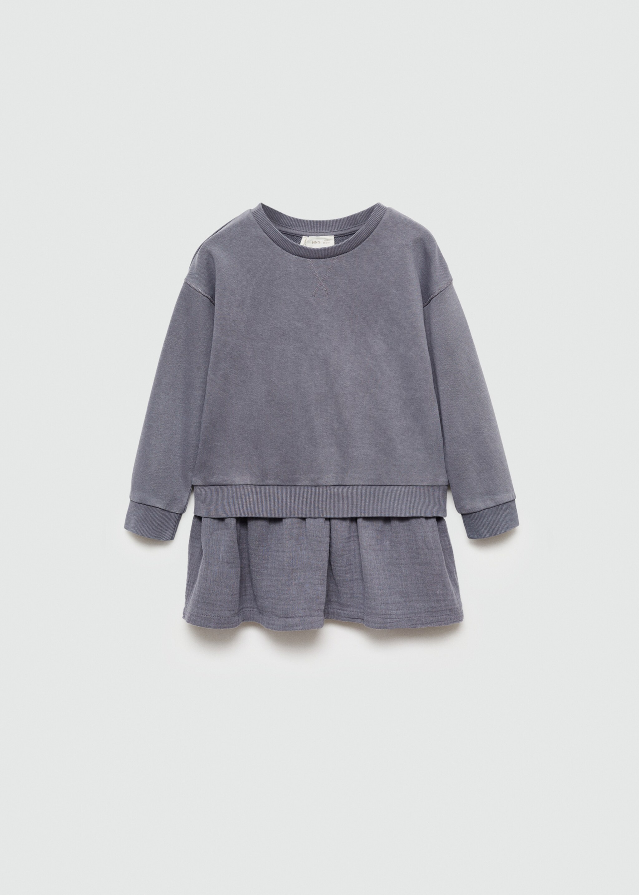 Cottoned sweatshirt dress - Article without model, Indigo Blue. Ref: 77074768-00.
