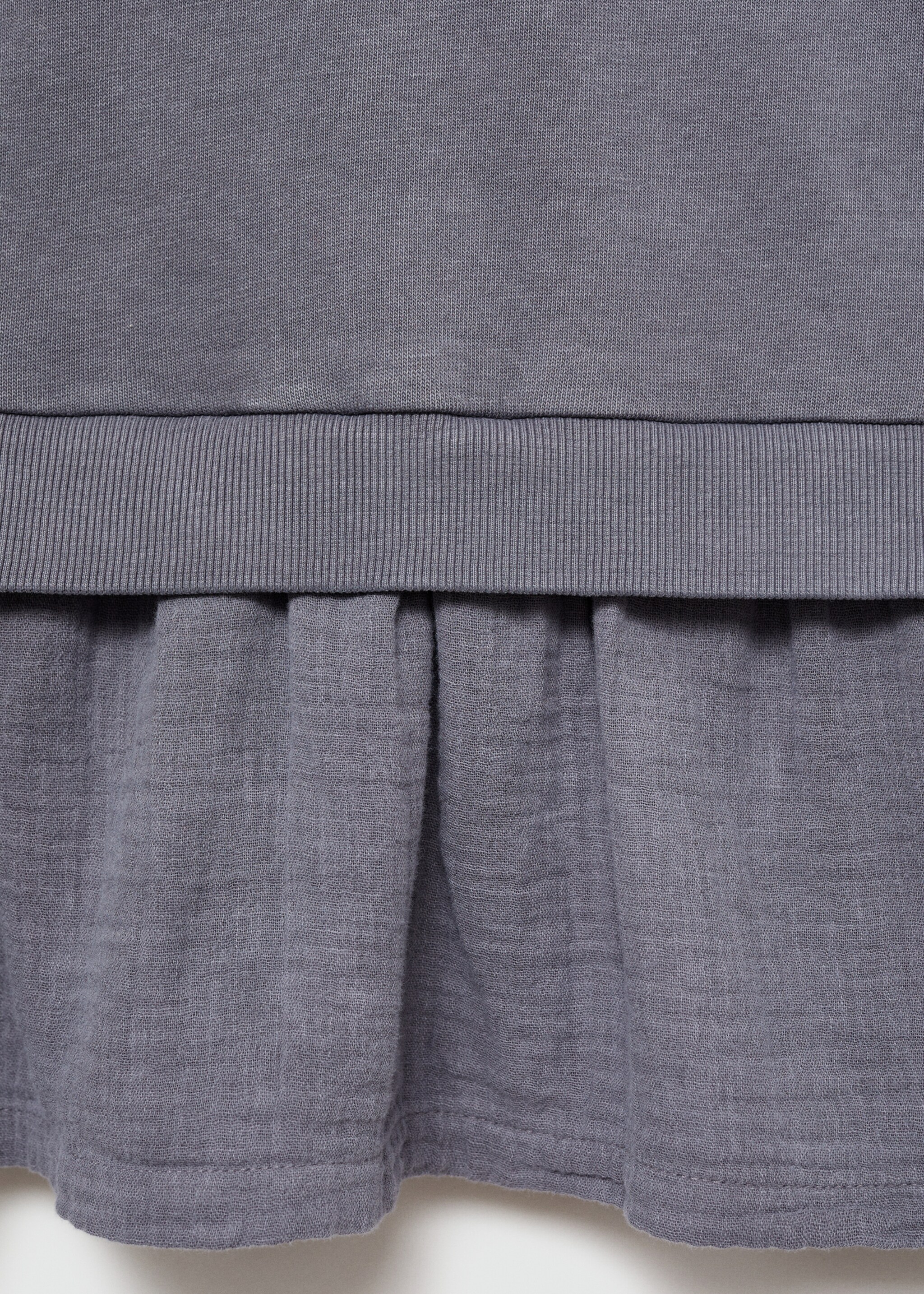 Cottoned sweatshirt dress - Details of the article 0, Indigo Blue. Ref: 77074768-00.