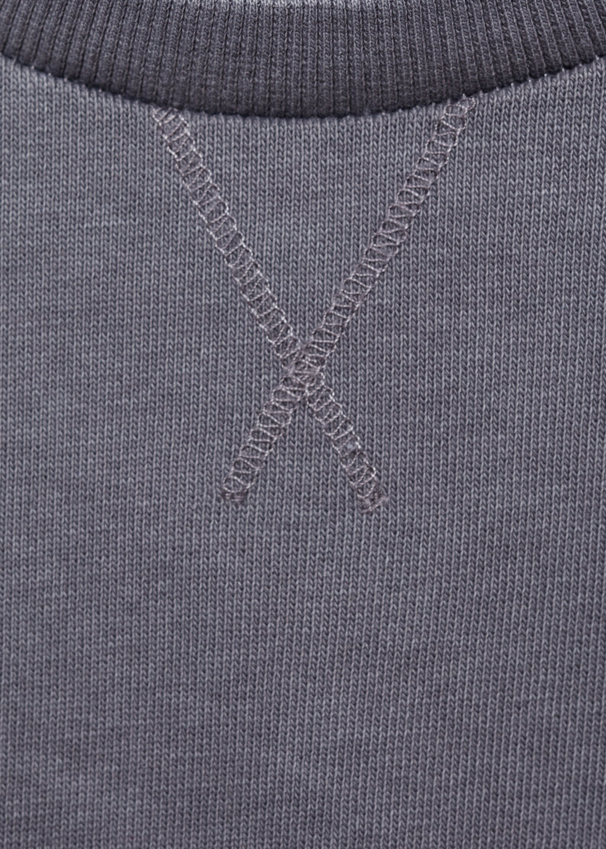 Cottoned sweatshirt dress - Details of the article 8, Indigo Blue. Ref: 77074768-00.