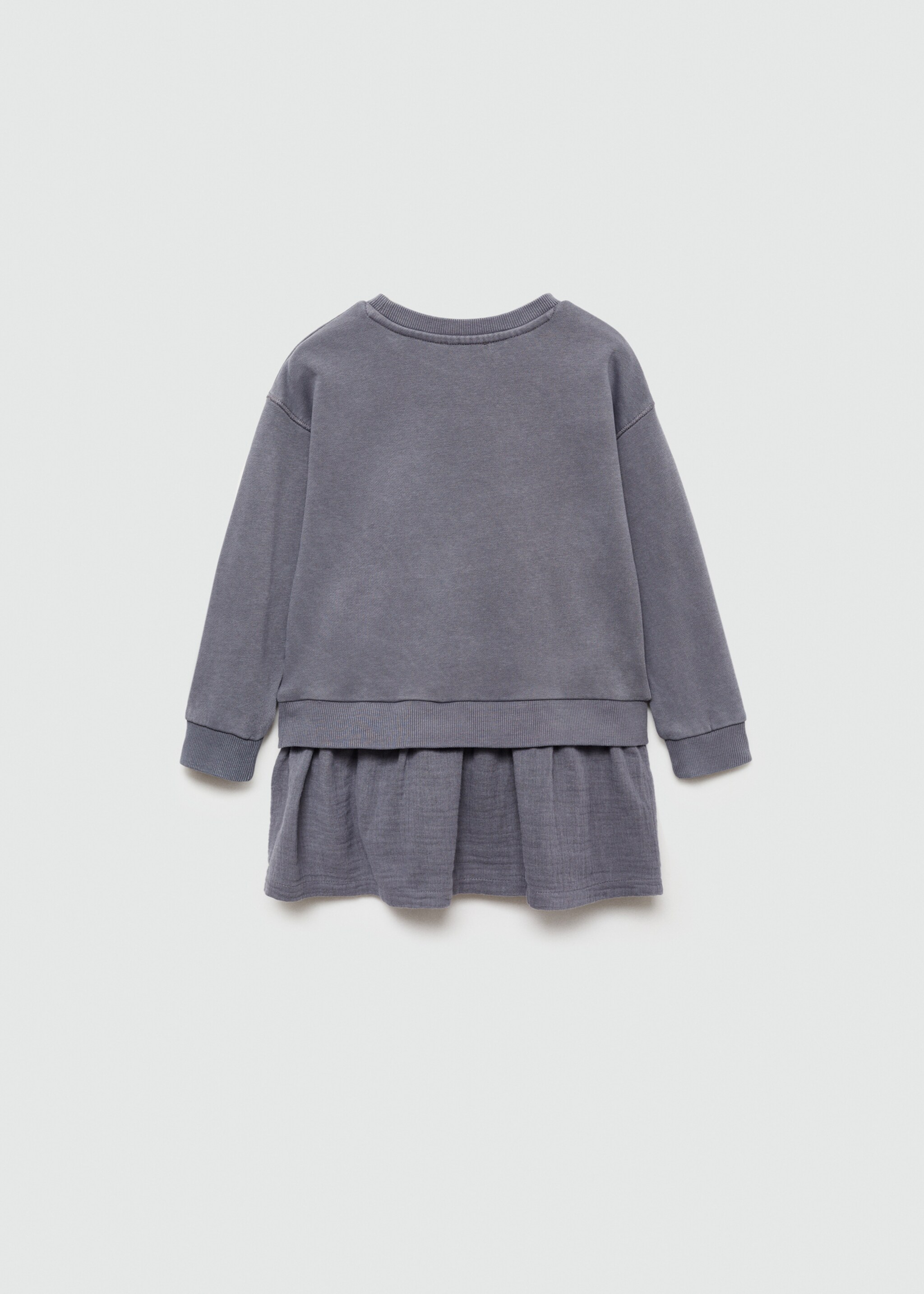 Cottoned sweatshirt dress - Reverse of the article, Indigo Blue. Ref: 77074768-00.