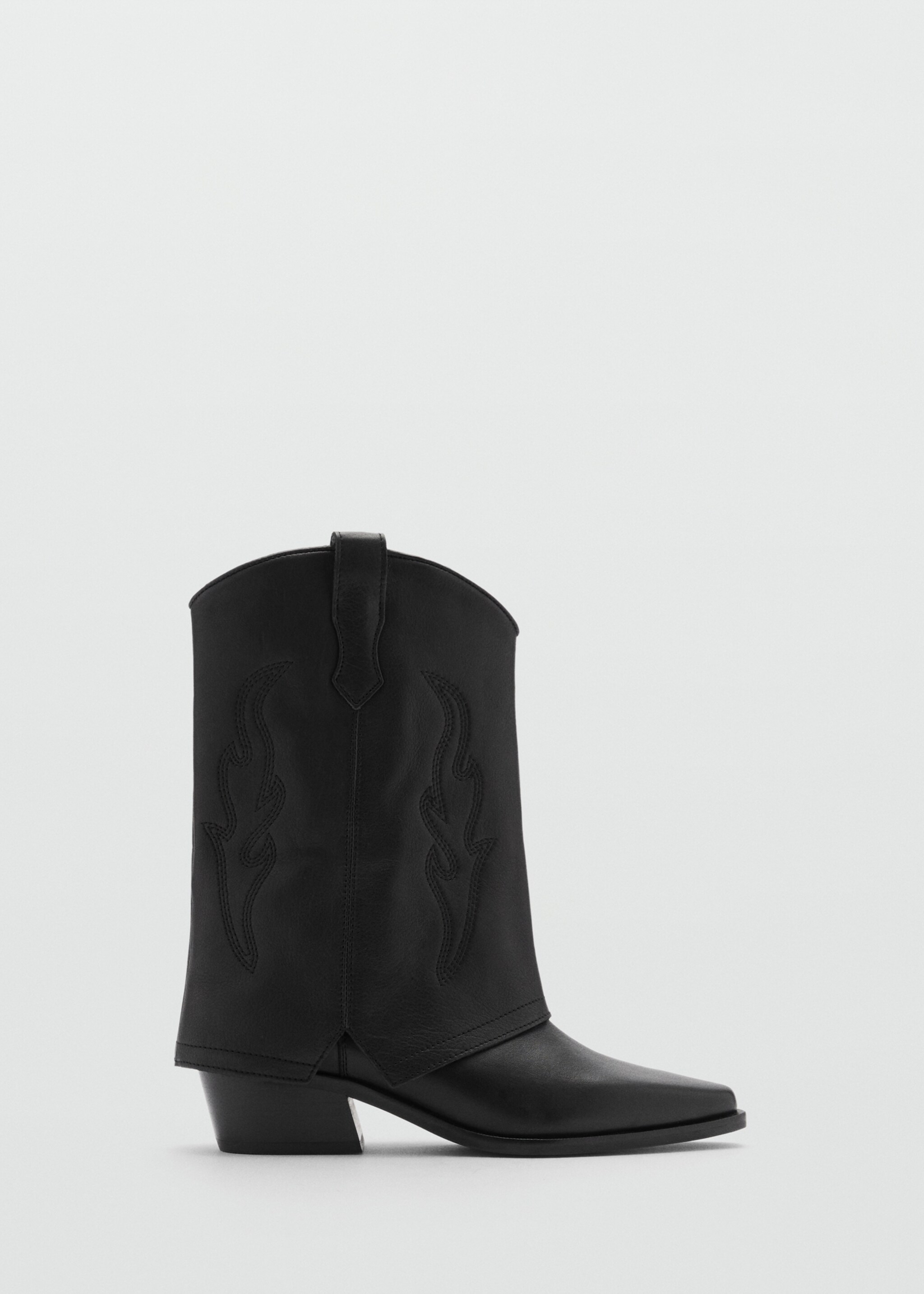 Bota piel cowboy - Artículo sin modelo, Negro. Ref: 77074780-00.