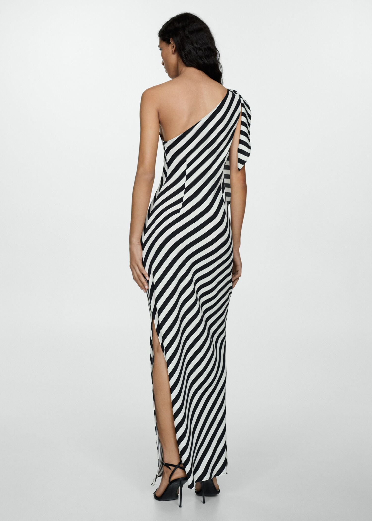 Striped asymmetrical dress - Reverse of the article