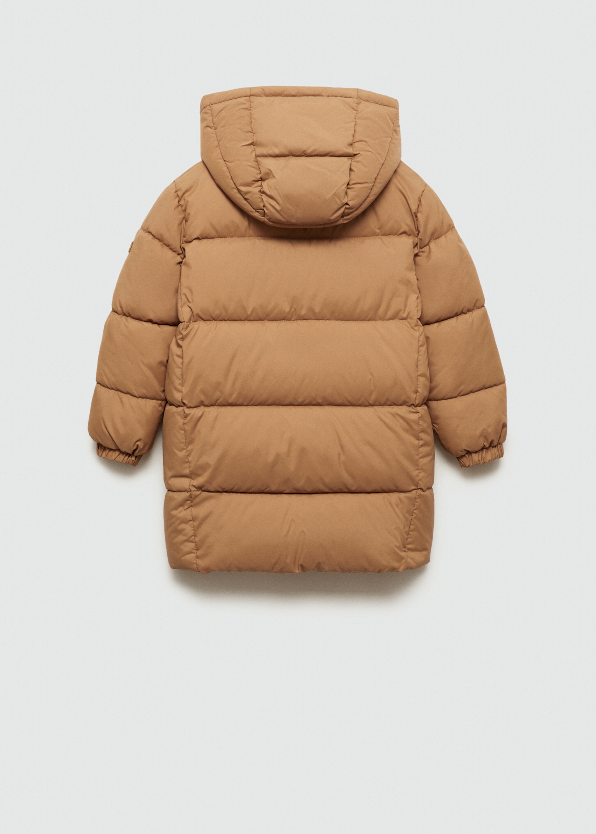 Quilted long coat - Reverse of the article, Caramel. Ref: 77075146-00.