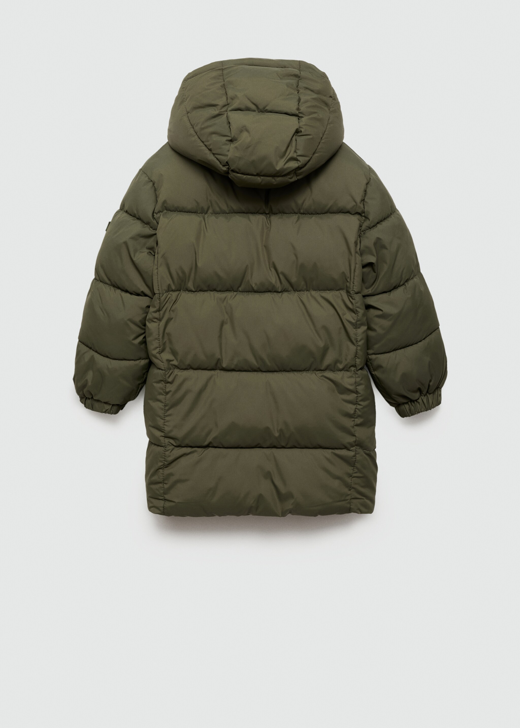 Quilted long coat - Reverse of the article, Khaki. Ref: 77075146-00.