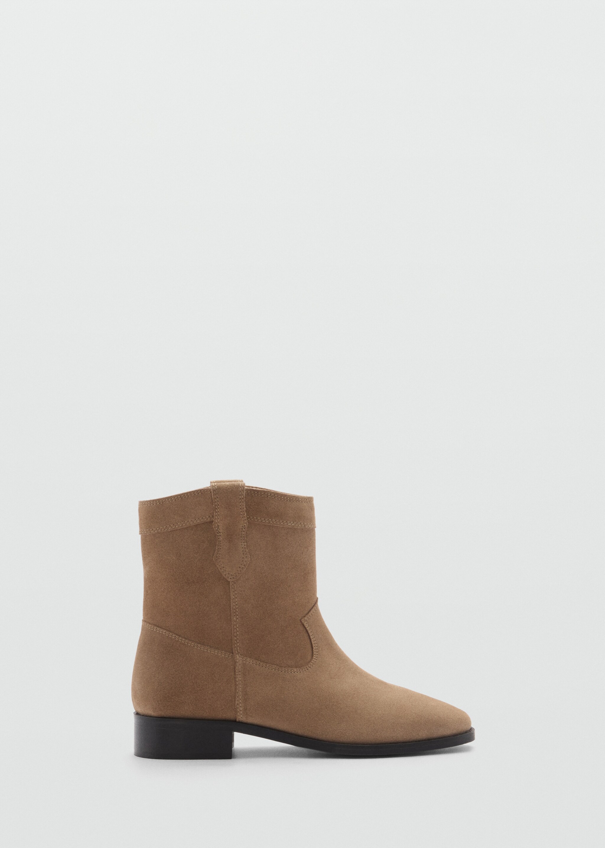 Flat leather ankle boots - Article without model, Medium Brown. Ref: 77075147-00.