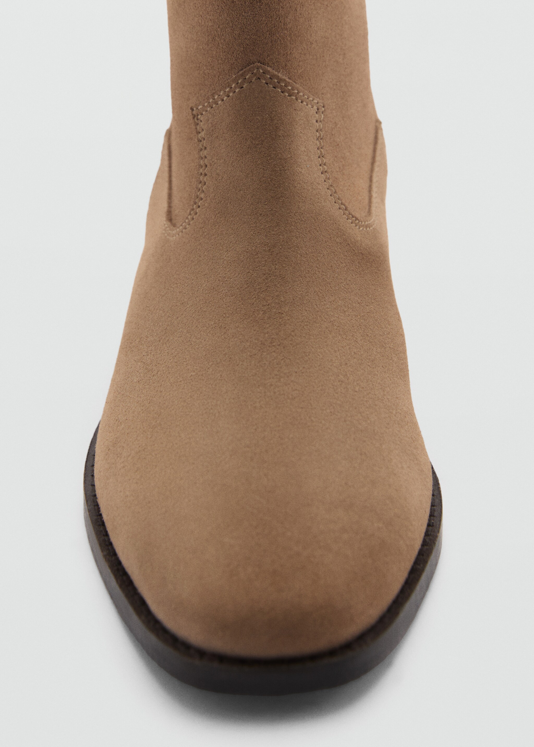 Flat leather ankle boots - Details of the article 2, Medium Brown. Ref: 77075147-00.