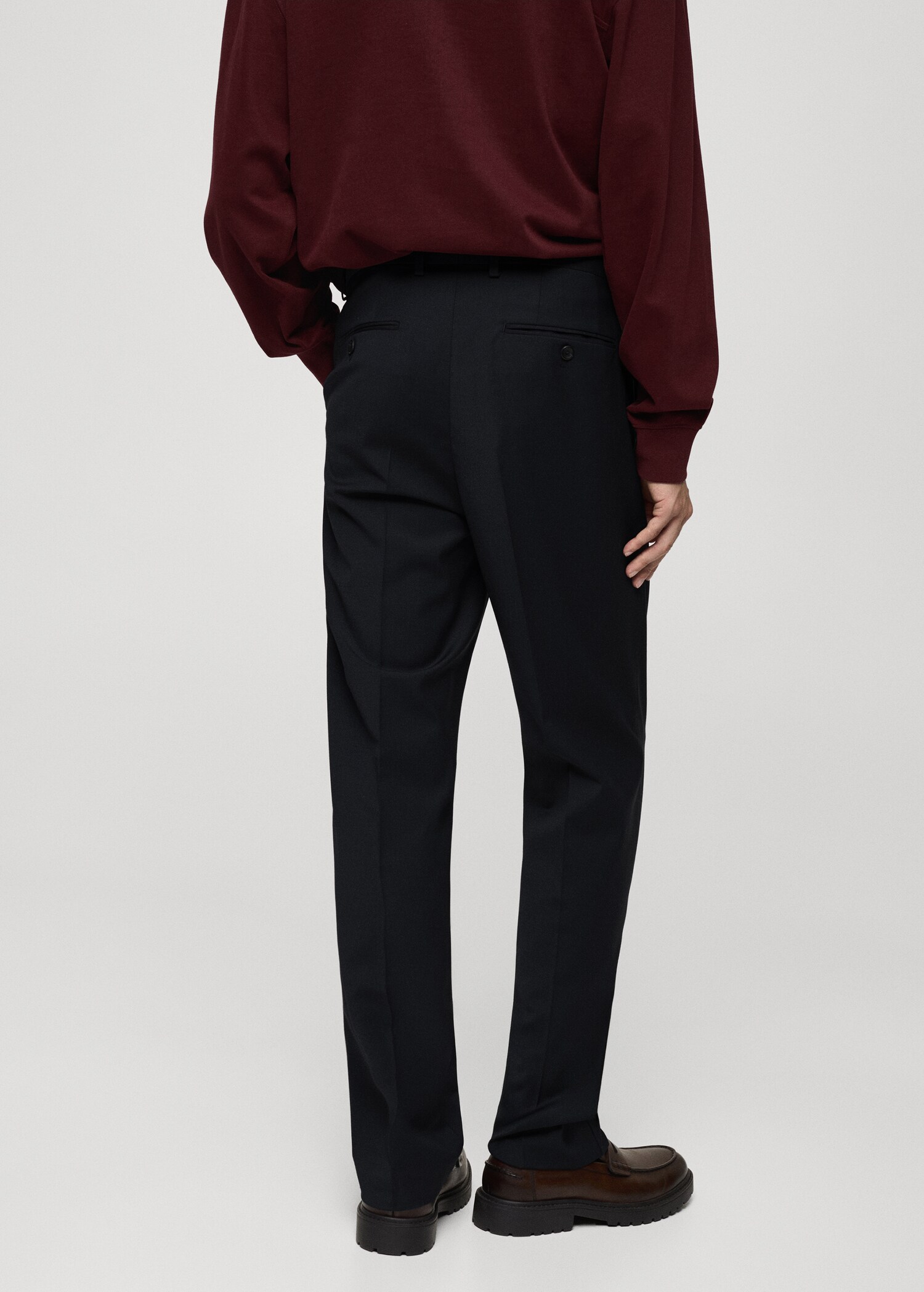 Pantalon costume laine mélangée regular-fit - Verso de l’article