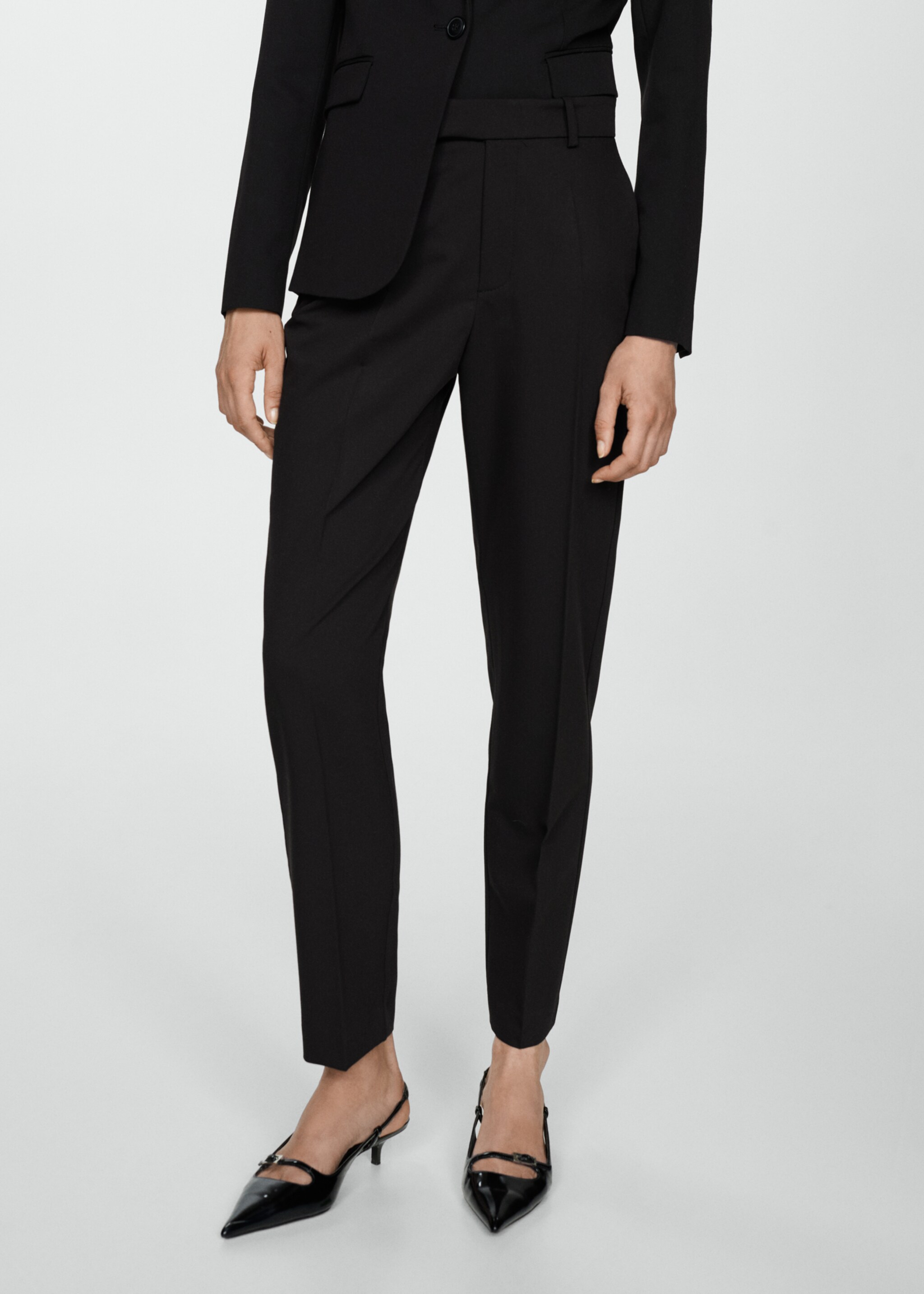Straight suit trousers - Medium plane, Black. Ref: 77075637-00.