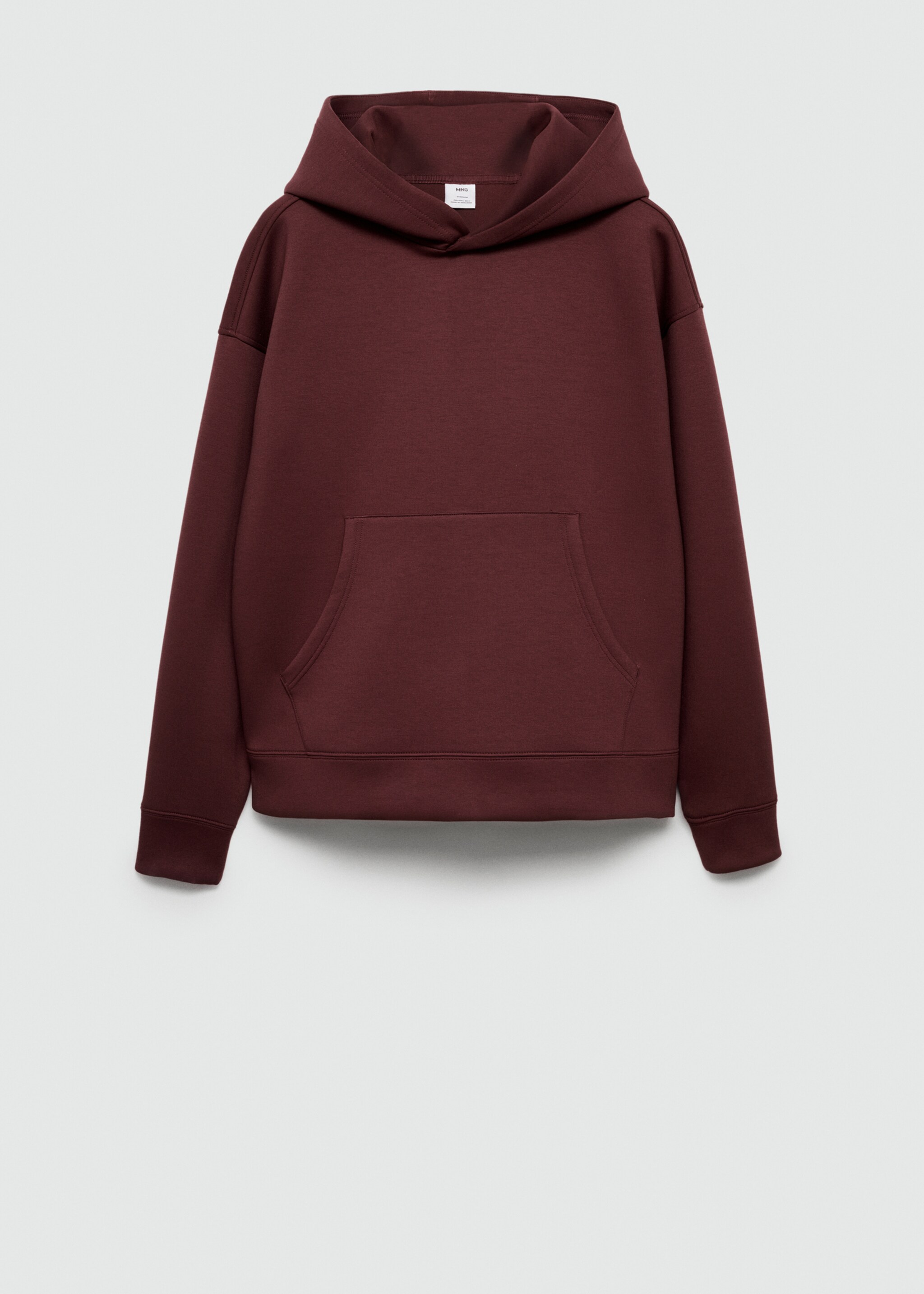 Relaxed-fit hooded sweatshirt - Article without model, Burgundy. Ref: 77075638-00.