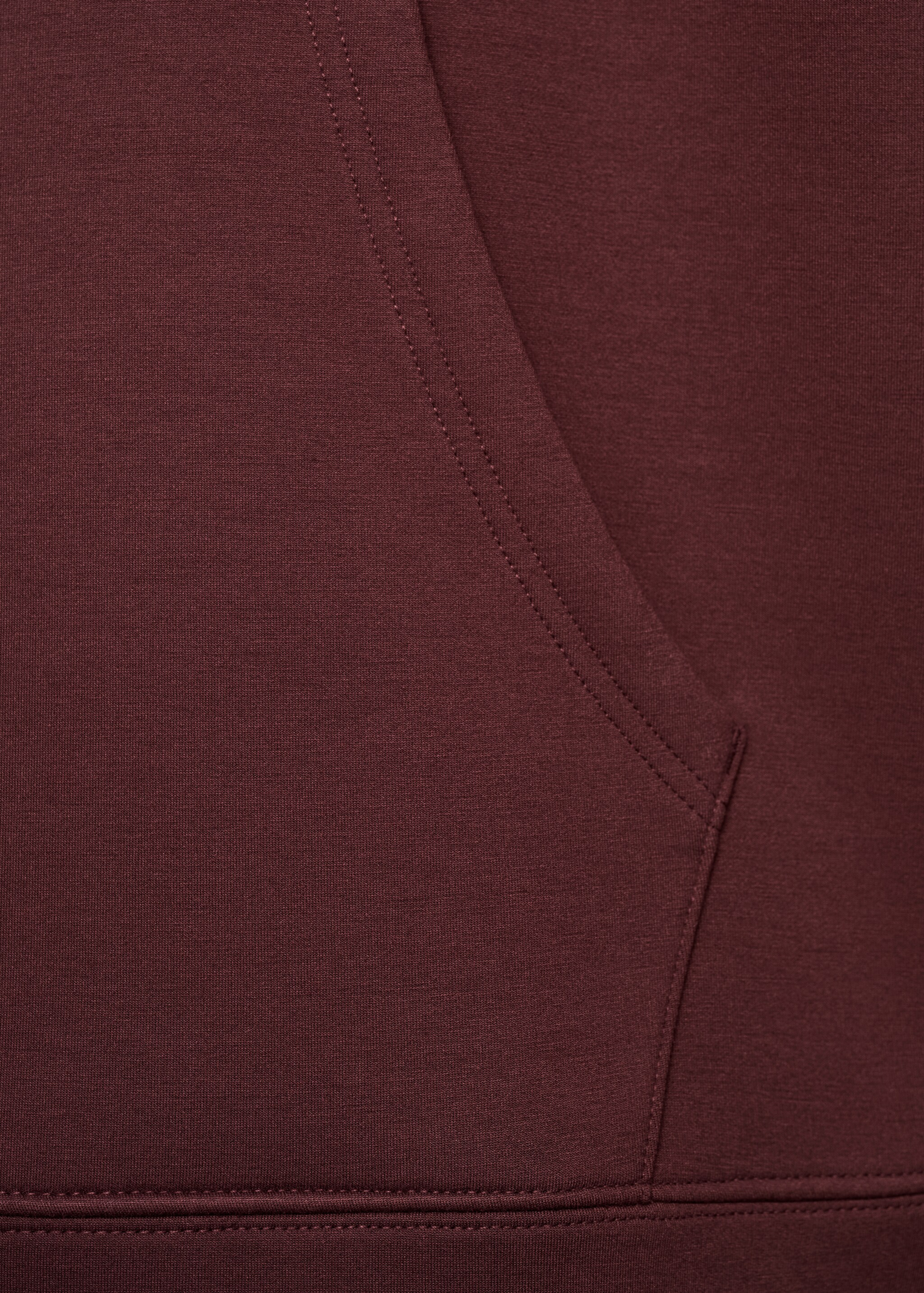 Relaxed-fit hooded sweatshirt - Details of the article 8, Burgundy. Ref: 77075638-00.