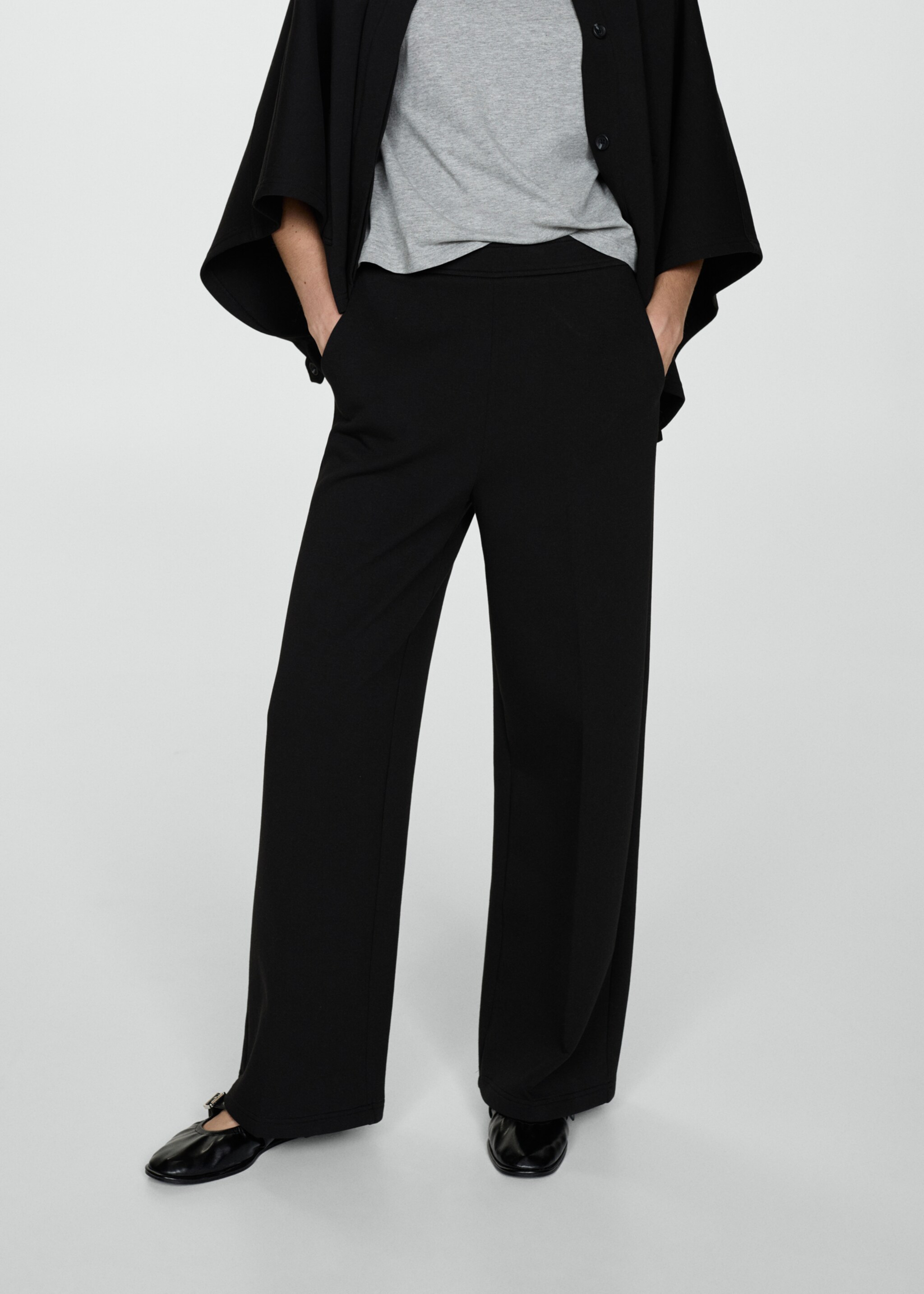 Flowy straight-fit trousers - Medium plane