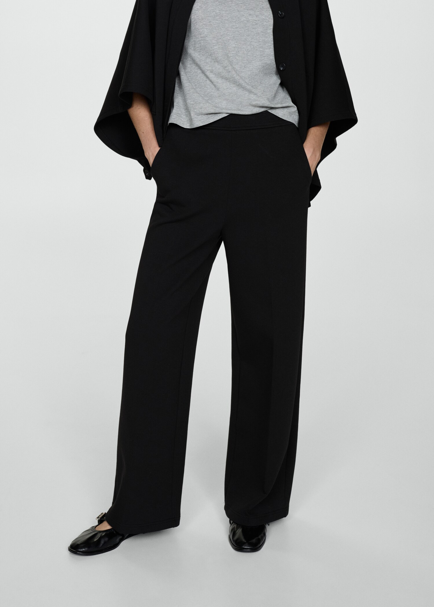 Flowy straight-fit trousers - Medium plane