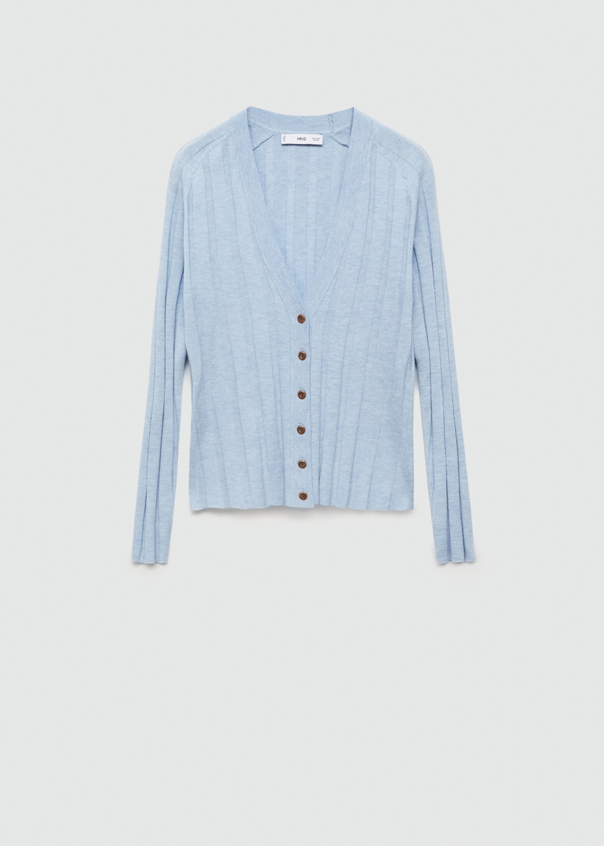 Cardigan de malha com botões - Artigo sem modelo, Azul-celeste. Ref: 77075645-00.